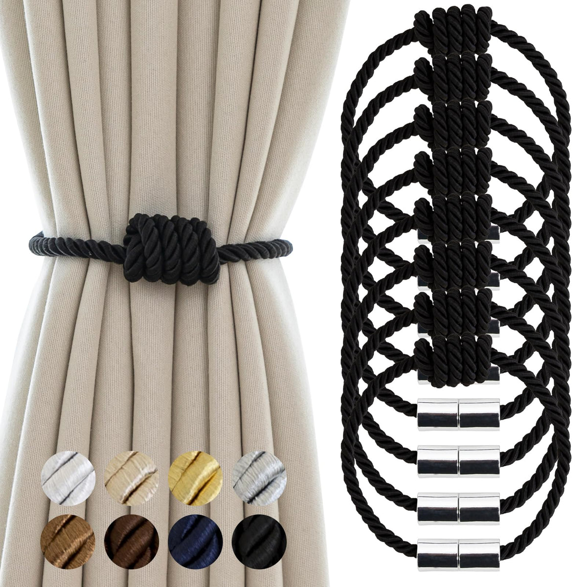 Curtain Tiebacks Magnetic Decorative Rope Tie Backs Holdbacks Contoeey