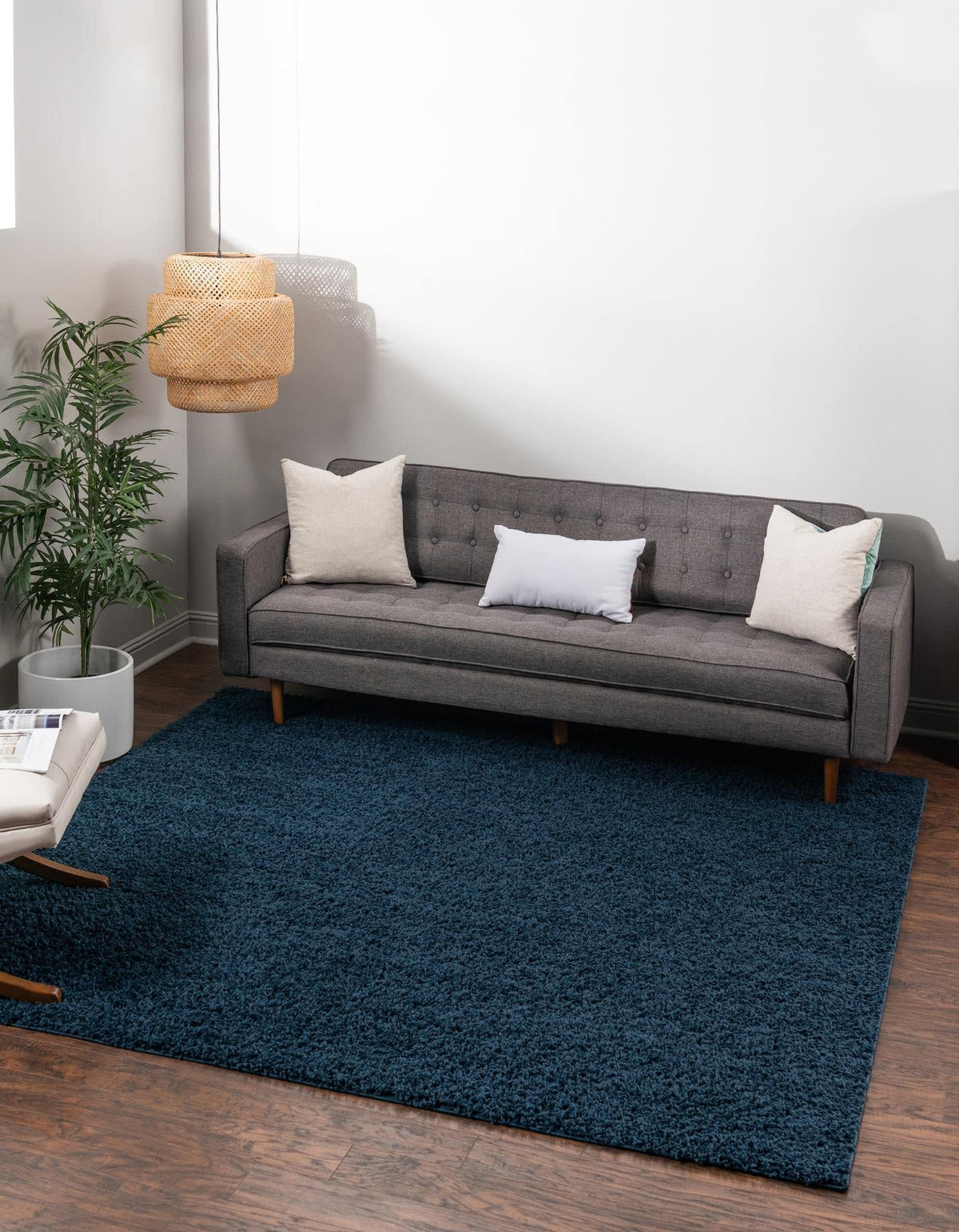 Unique Loom Solid Shag Collection Area Rug (8' x 10' Rectangle, Sandy Brown)