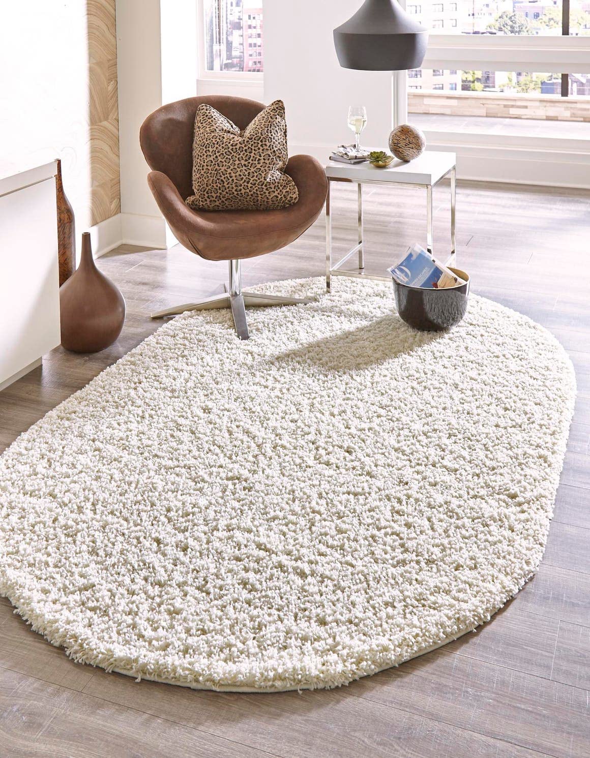 Unique Loom Solid Shag Collection Area Rug (8' x 10' Rectangle, Sandy Brown)