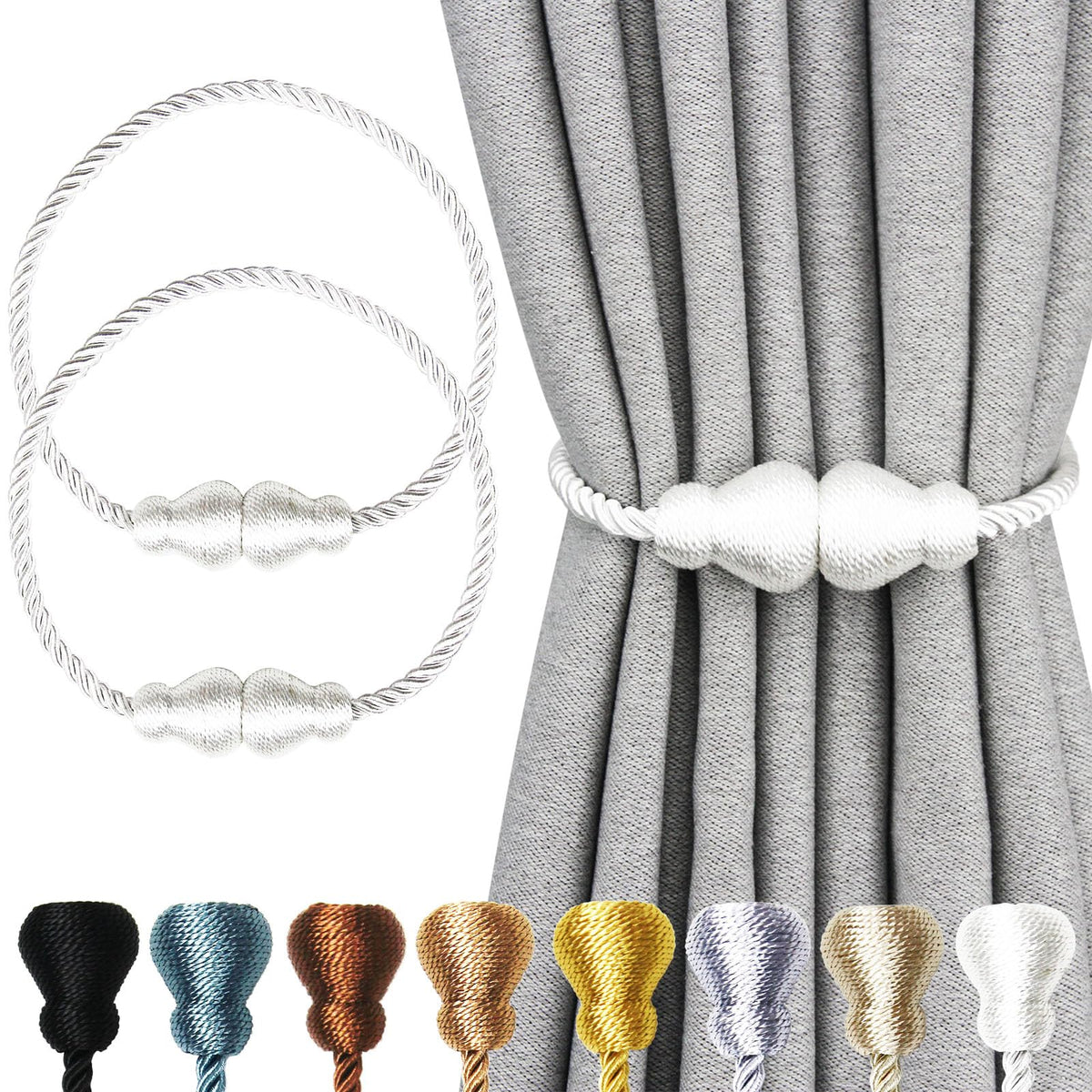 Magnetic Curtain Tiebacks Decorative Curtain Holders for Drapes Nieffeiy