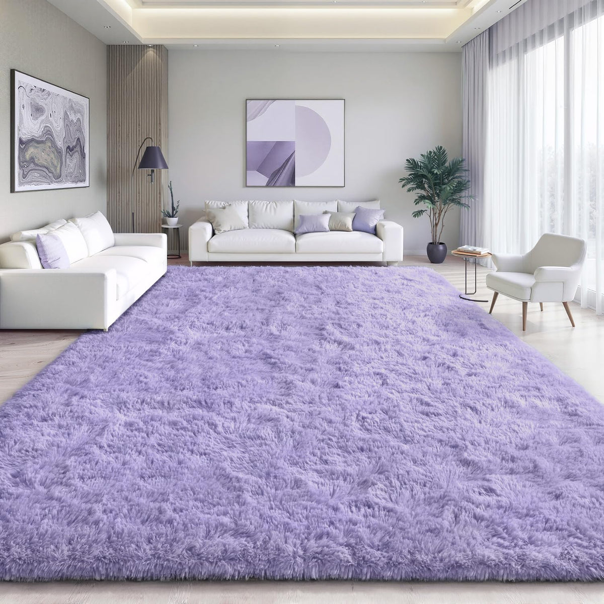 EVOIONOS Pink Round Rug for Bedroom, 4x4 Ft Fluffy Soft Circle Area Rugs for Living Room, Plush Shaggy Circular Carpet for Indoor Floor Bedside Girls Nursery, Machine-Washable Home Decor Aesthetic