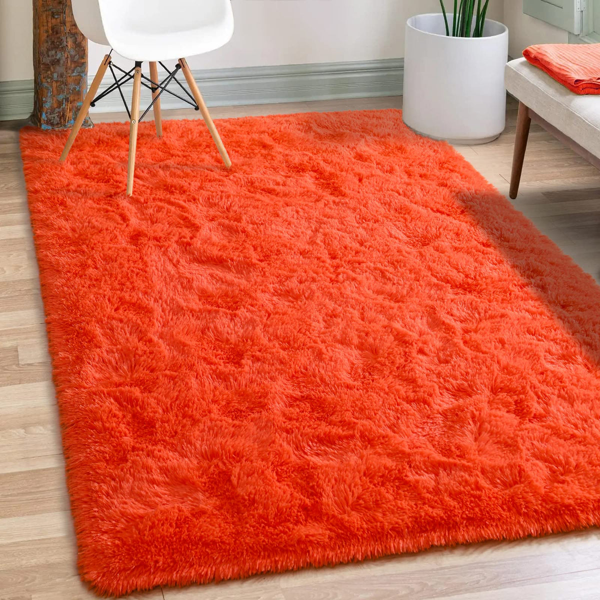 Merelax Soft Modern Indoor Large Shaggy Rug for Livingroom Bedroom Dorm Kids Room Home Decor, Non-Slip Plush Fluffy Furry Fur Area Rugs Comfy Nursery Accent Floor Carpet 9x12 Feet, Black