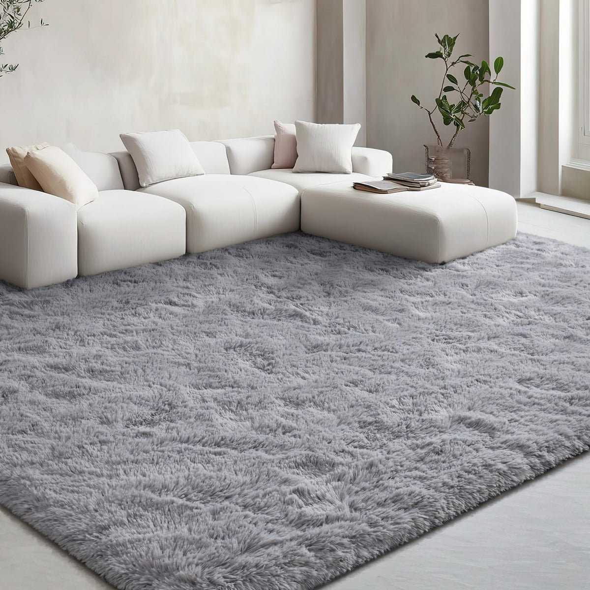 EVOIONOS Pink Round Rug for Bedroom, 4x4 Ft Fluffy Soft Circle Area Rugs for Living Room, Plush Shaggy Circular Carpet for Indoor Floor Bedside Girls Nursery, Machine-Washable Home Decor Aesthetic