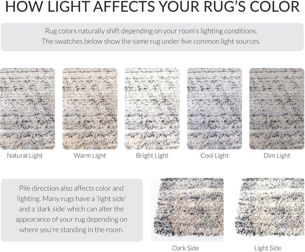 SAFAVIEH Area Rug 8x10 - Fontana Shag Collection - Large - Grey & Ivory, Modern Design, Non-Shedding & Easy Cleaning, Ultra Plush Thick Pile, Ideal for Living Room, Bedroom, Dining Space (FNT856G)