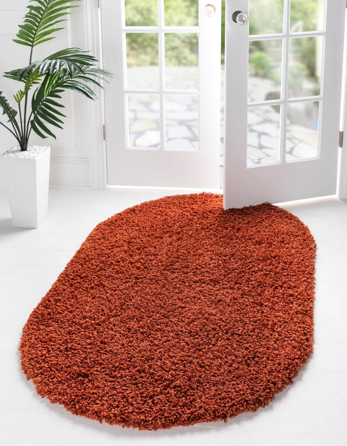 Unique Loom Solid Shag Collection Area Rug (8' x 10' Rectangle, Sandy Brown)