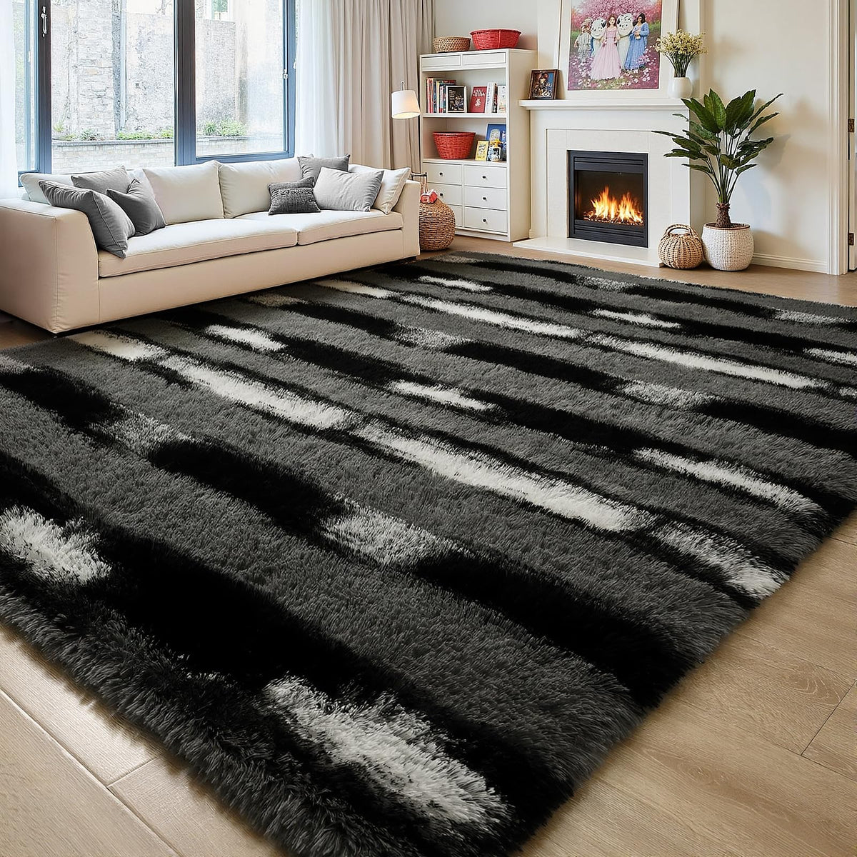 5x7 Plush Burgundy Red Area Rug