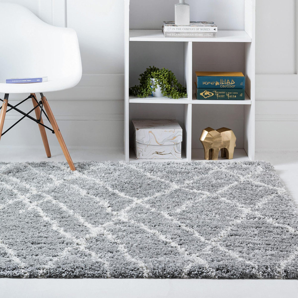 Rugs.com - Soft Touch Shag Rug – 6' 1 x 9' Sage Green Plush Shag Rug – Ultra Soft High Pile Area Rug for Bedroom, Living Room, and Home Office