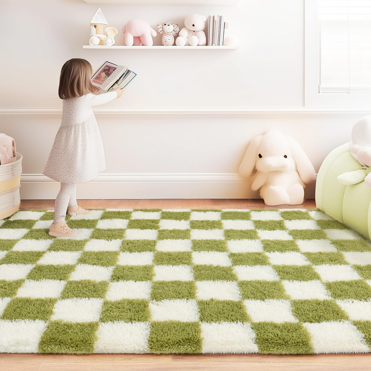 8x10 Area Rugs for Living Room, Large Ultra Fluffy Fuzzy Shag Rug for Bedroom, Modern Plush Soft High Pile Upgrade Non-Slip Carpet for Kids Girls and Boys Room Decor, Tie-Dyed Blue Grey