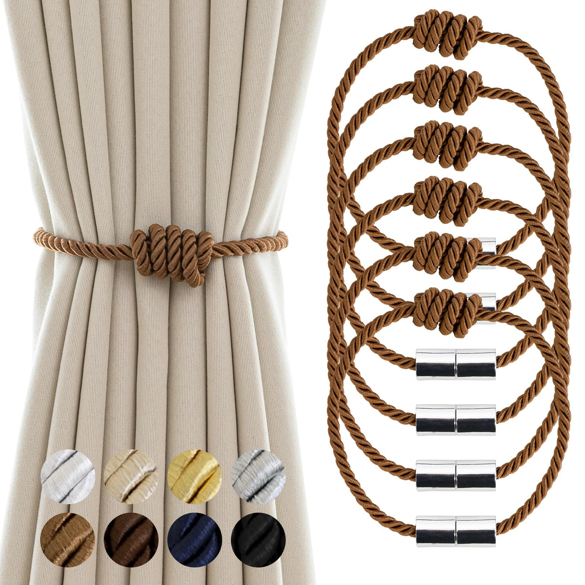 Curtain Tiebacks Magnetic Decorative Rope Tie Backs Holdbacks Contoeey