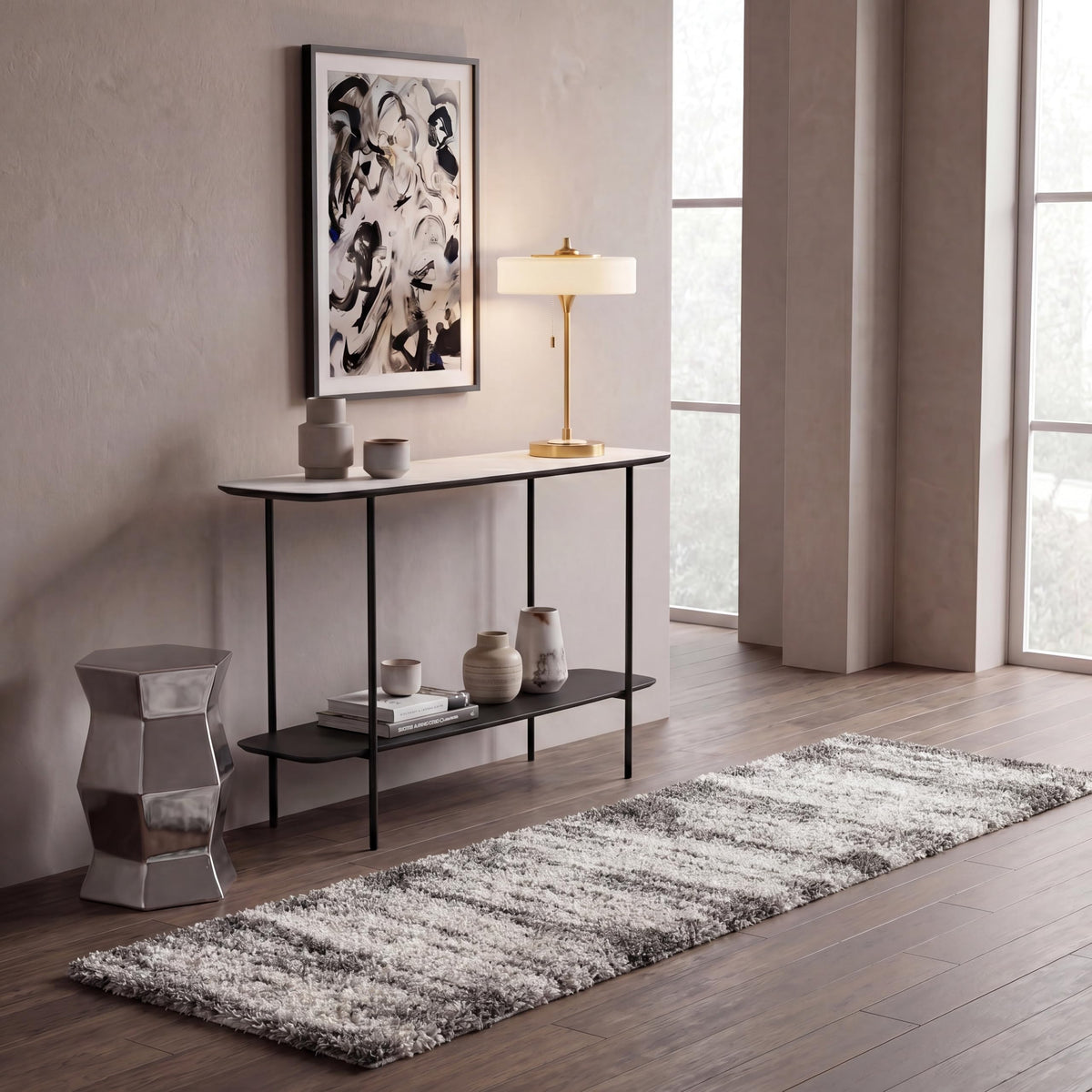 SAFAVIEH Hudson Shag Rug 8x10, Plush Large Ivory & Grey SGH203A