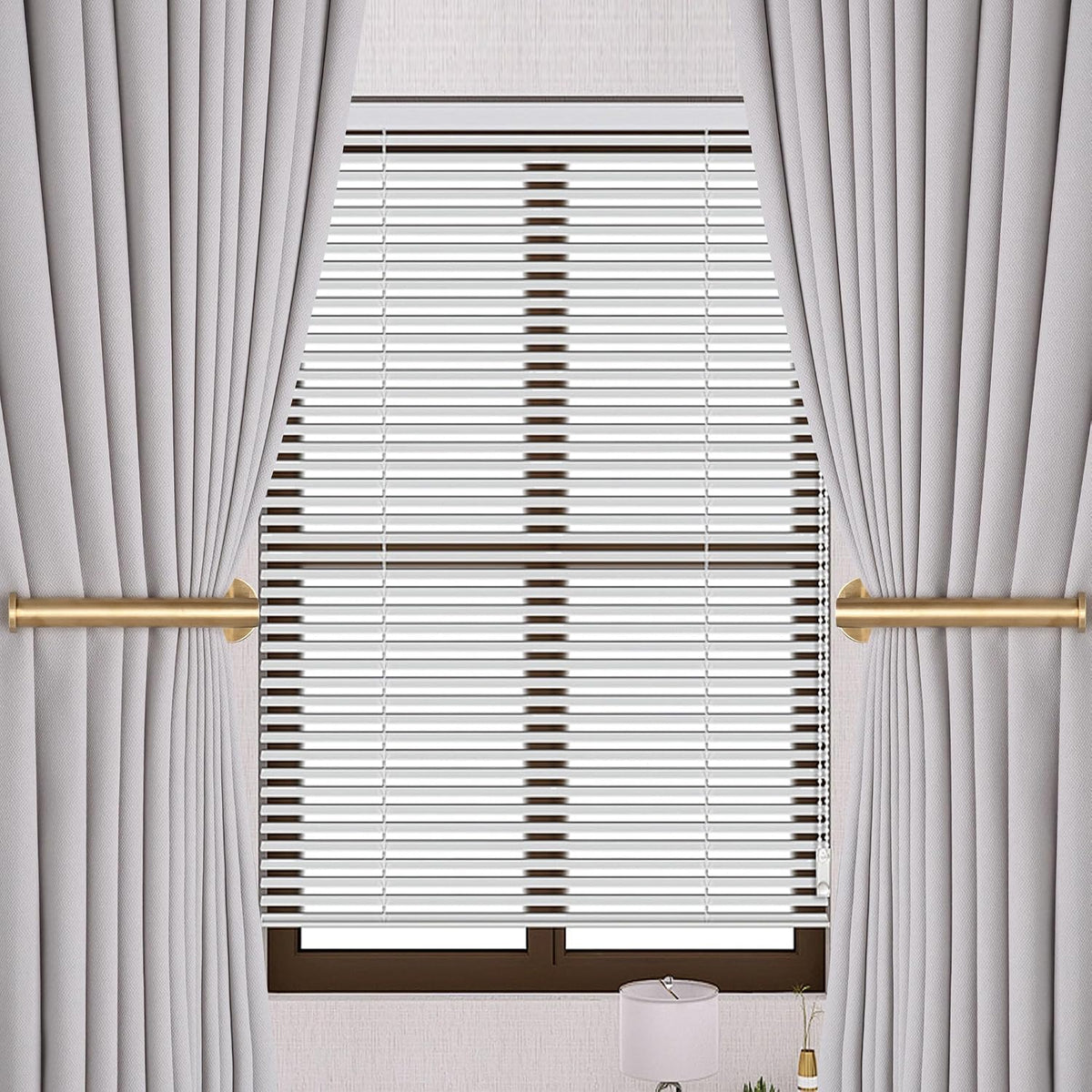 Groleca 2 Pack Adhesive Curtain Holdbacks Curtain Tie Backs, Gold