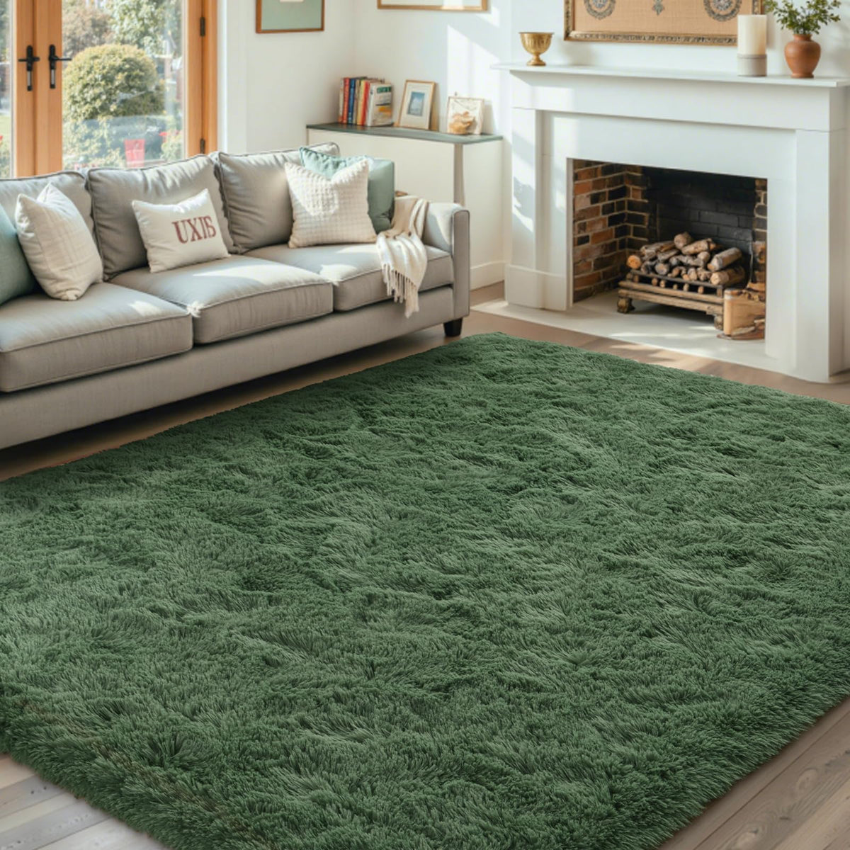 8x10 Ft Extra Large Shag Rugs for Living Room, Tie Dyed Ultra Soft Fluffy Furry Area Rugs for Bedroom Indoor Floor, Aesthetic Carpet for Kids Home Decor (Dark Grey)