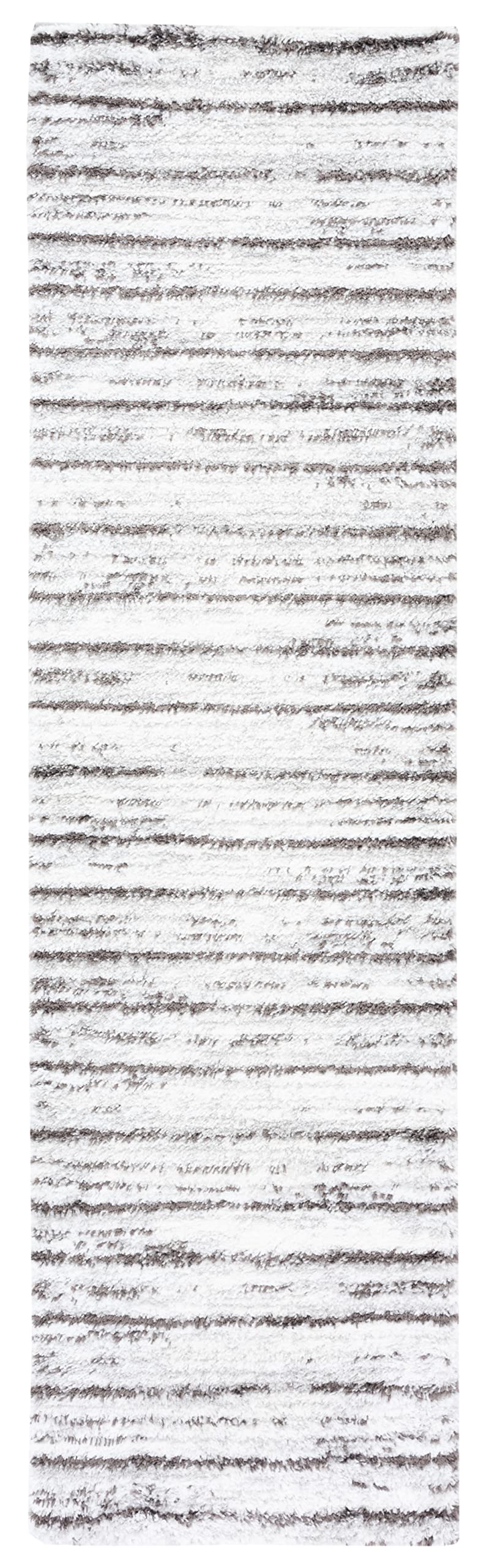 SAFAVIEH Area Rug 8x10 - Berber Shag Collection - Large - Blue Rust & Ivory, Modern Stripe Design, Non-Shedding & Easy Cleaning, Plush Thick Pile, Ideal for Living Room, Bedroom, Dining (BER565A)