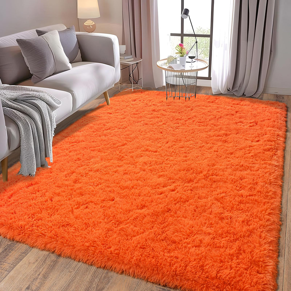 9x12 Large Shag Rugs for Living Room, Washable Abstract Blue Yellow