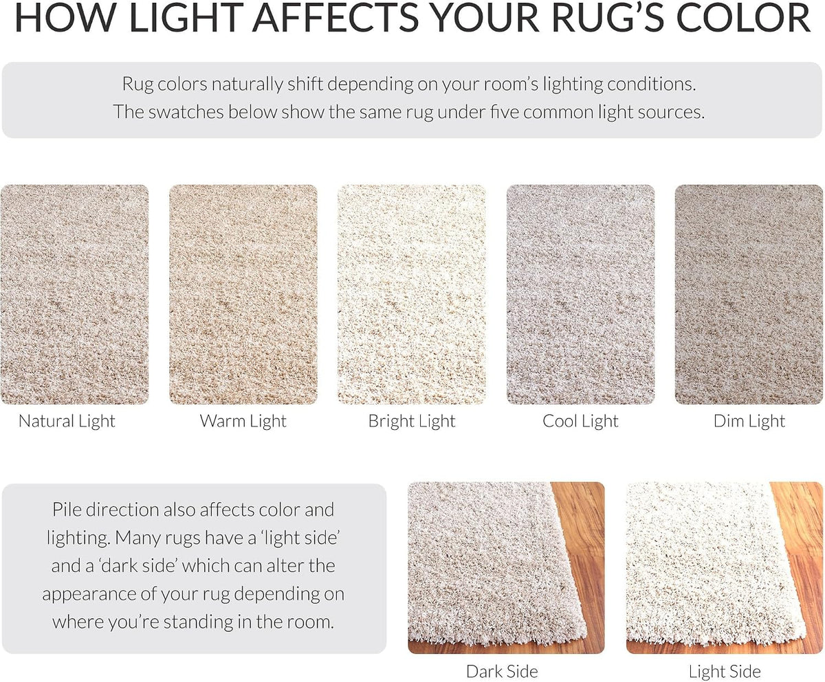 SAFAVIEH Area Rug 8x10 - California Shag Collection - Large - Beige, Non-Shedding & Easy to Clean, Ultra Plush Thick Pile, Ideal for Living Room, Bedroom, Dining Space (SG151-1313)