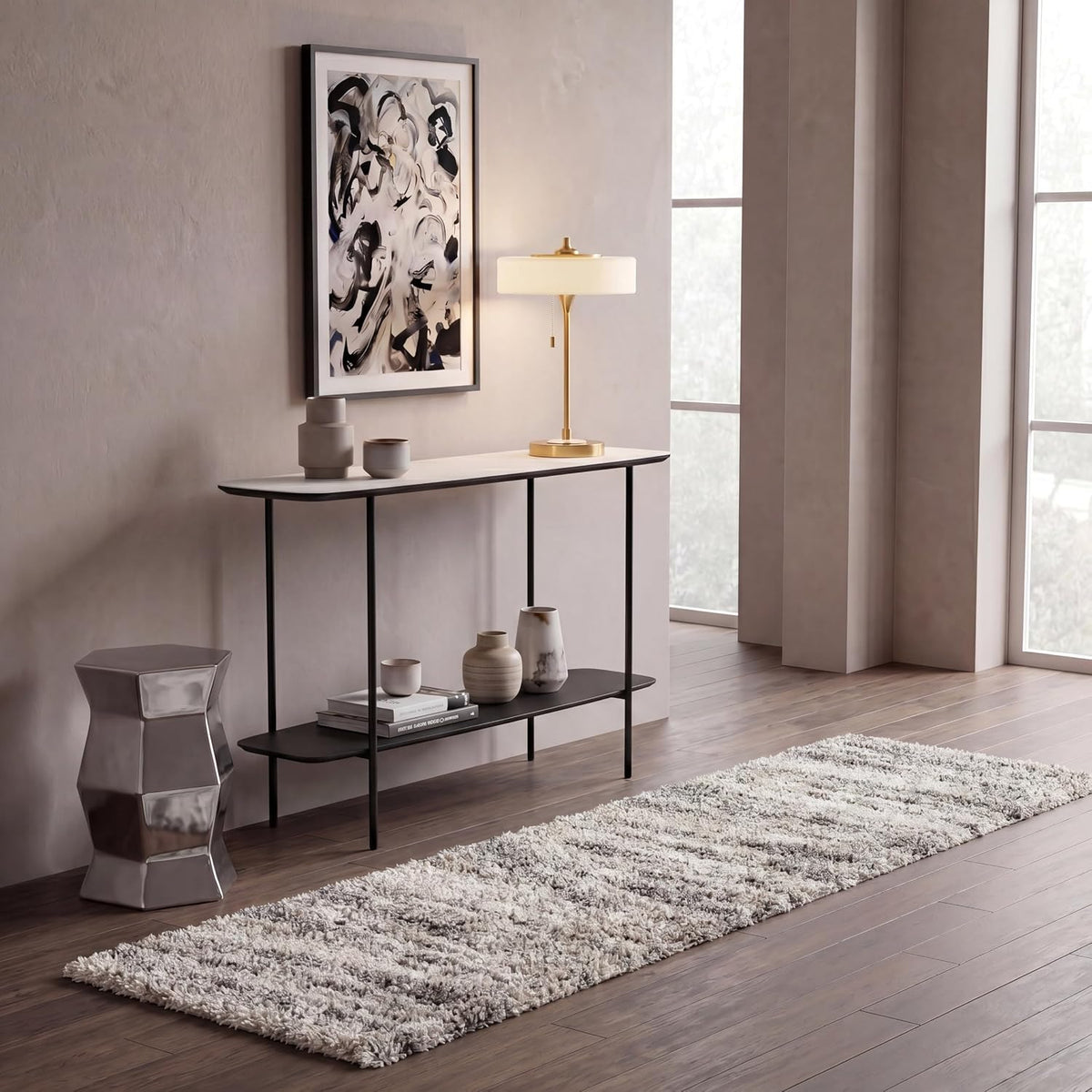 SAFAVIEH Hudson Shag Rug 8x10, Large Ivory & Beige SGH206B