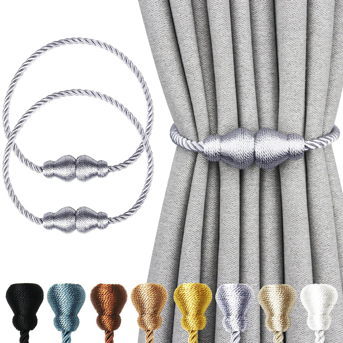 Magnetic Curtain Tiebacks Decorative Curtain Holders for Drapes Nieffeiy