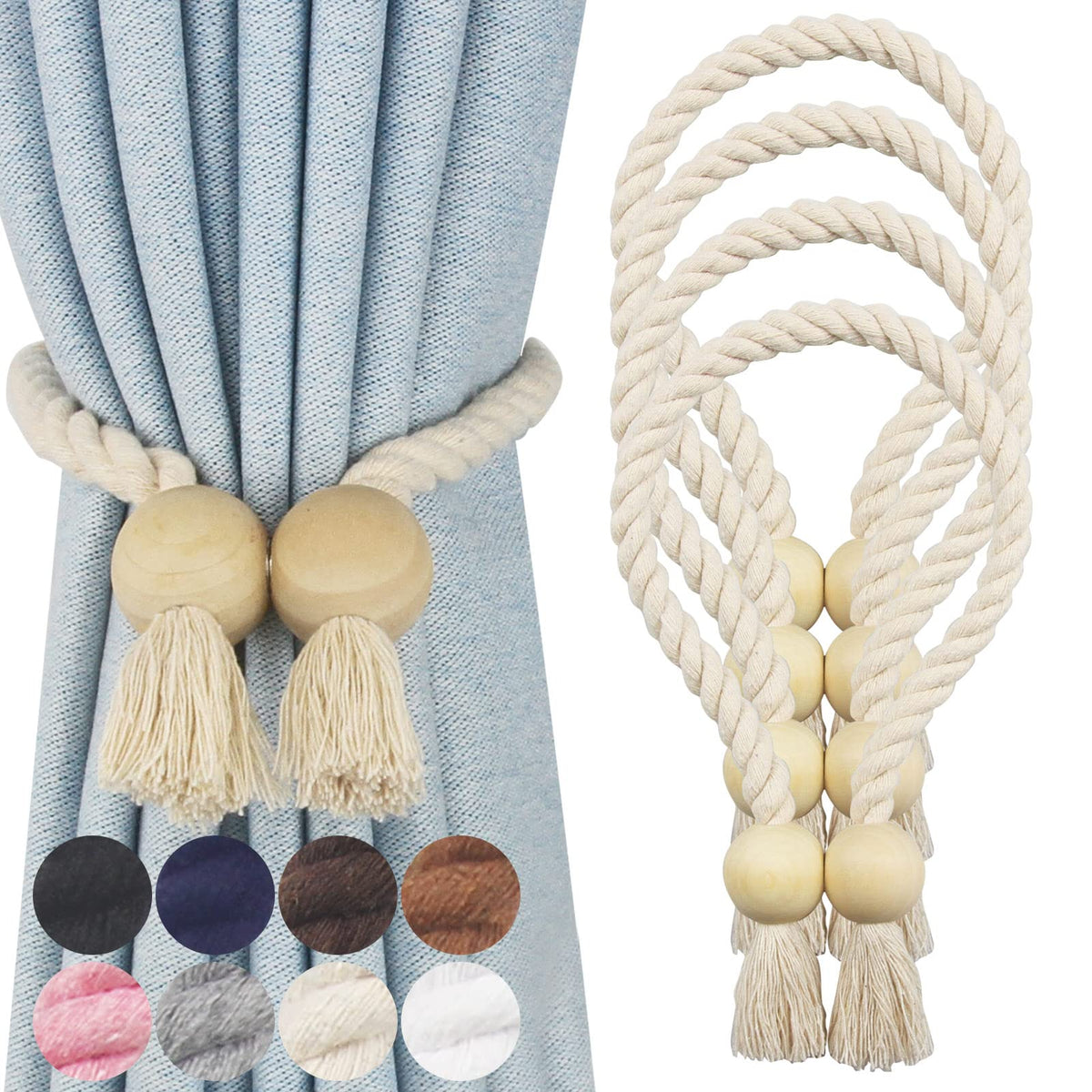 Magnetic Curtain Tiebacks Decorative Tie Back Drapes Holdbacks Nieffeiy