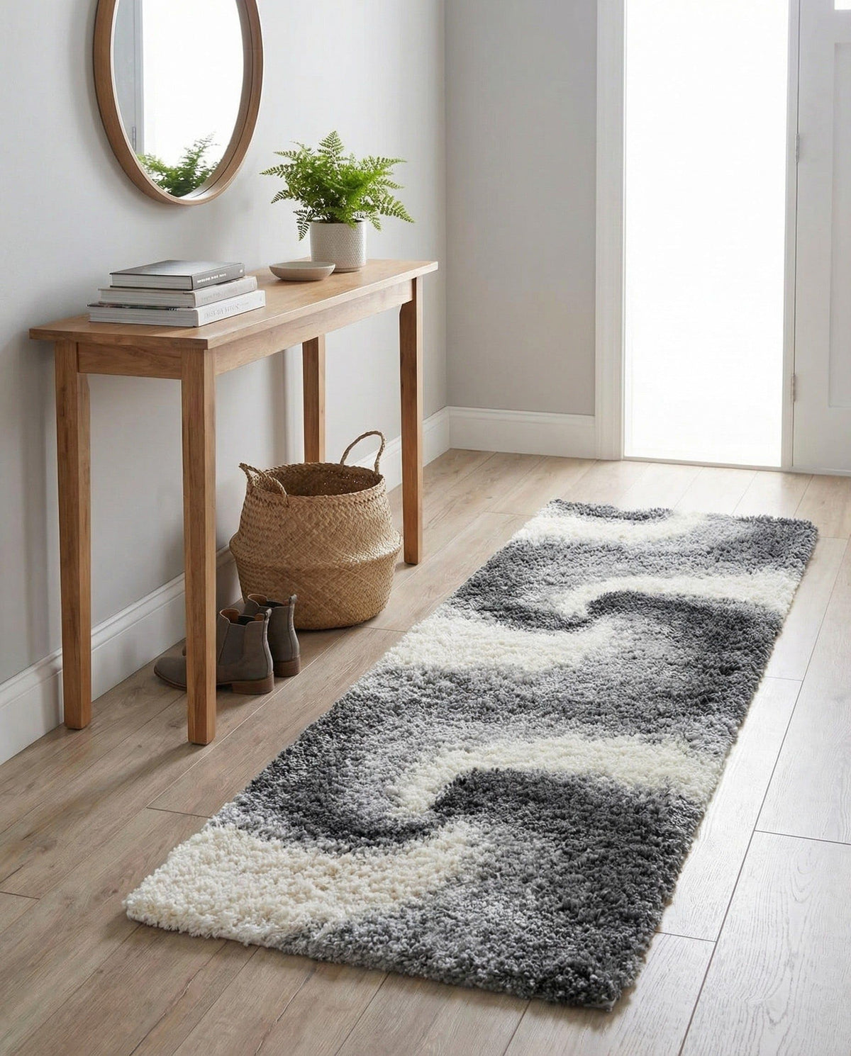 Rugs.com - Soft Touch Shag Rug – 4' 1 x 6' 1 Khaki Shag Rug – Plush Abstract Design for Bedrooms, Living Rooms, and Home Offices