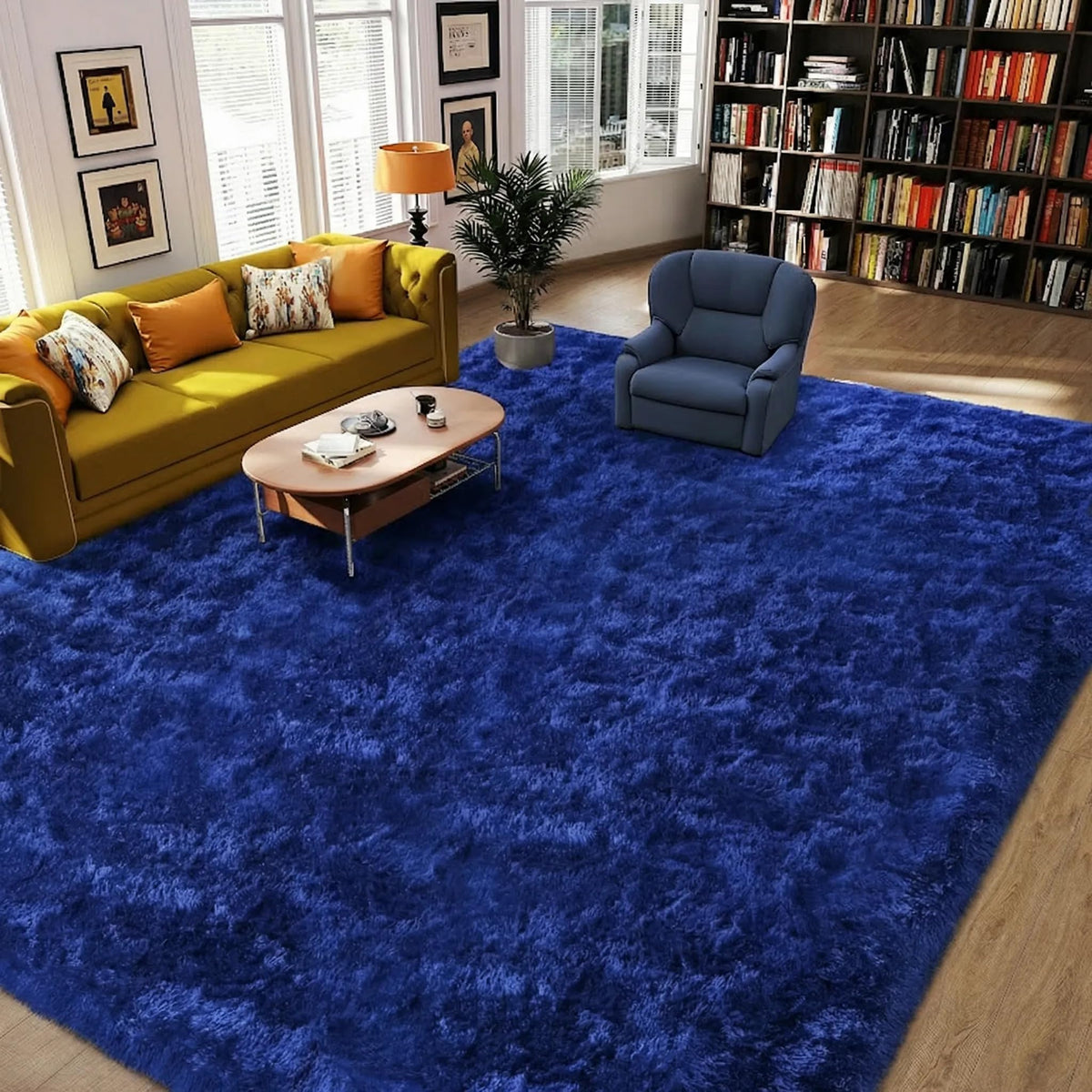 Orange 8x10 Area Rugs for Living Room Bedroom, Soft Plush Fluffy Large Rug