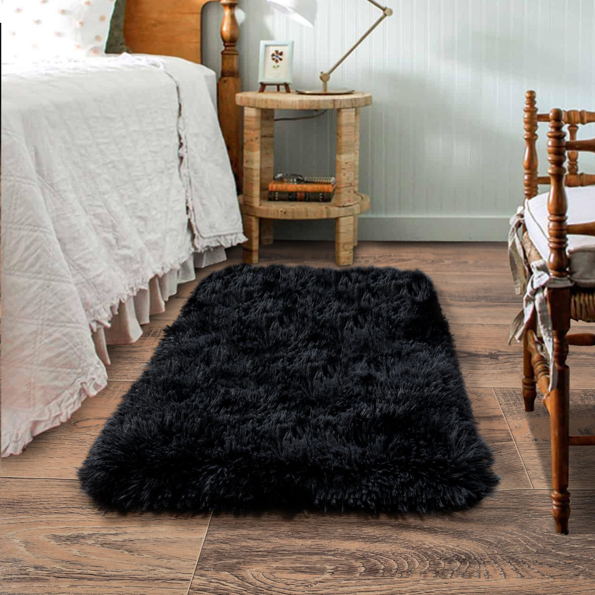8x10 Area Rugs for Living Room, Ultra Soft Large Shag Black Bedroom Rug Upgrade Non-Slip Plush Modern Fluffy Carpet for Kids Boys Girls Room Home Decor Aesthetic