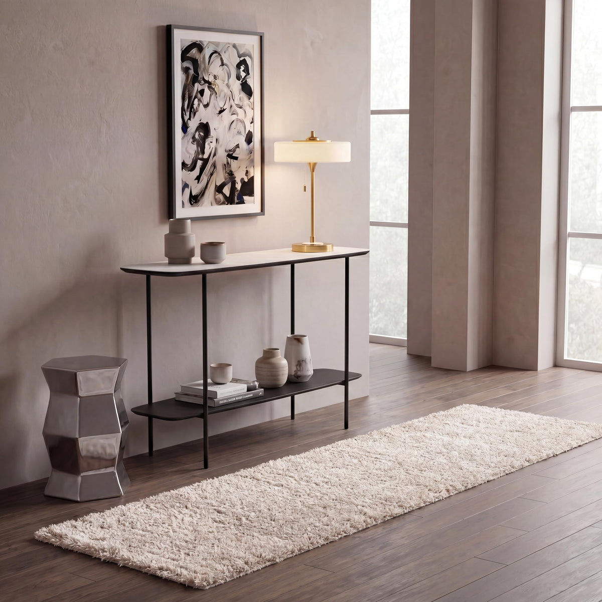 SAFAVIEH Hudson Shag Rug 10x14, Plush X-Large Ivory & Grey SGH295B