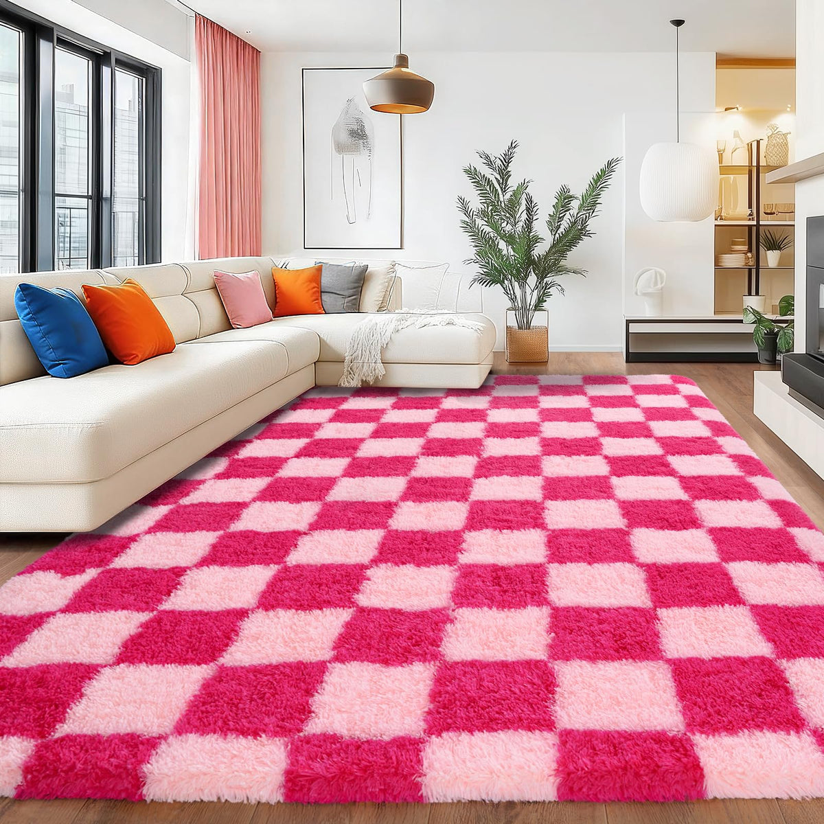 8x10 Shag Area Rug for Living Room, Fluffy Plush Rug Non-Slip Floor Carpet