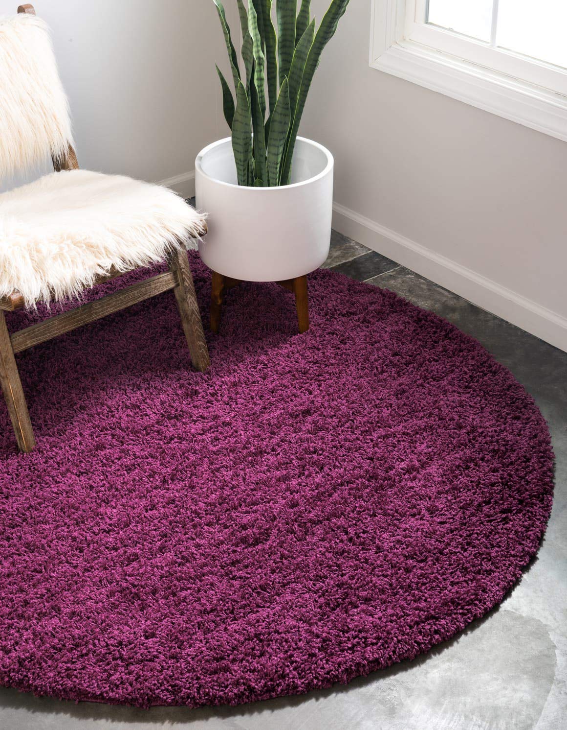 Unique Loom Solid Shag Collection Area Rug (8' x 10' Rectangle, Sandy Brown)