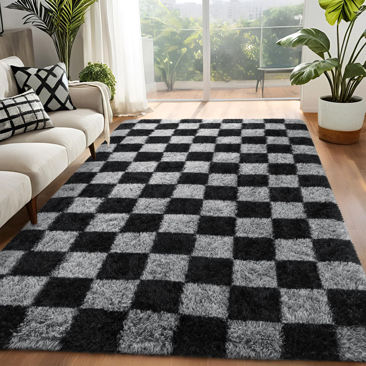 5x7 Plush Burgundy Red Area Rug