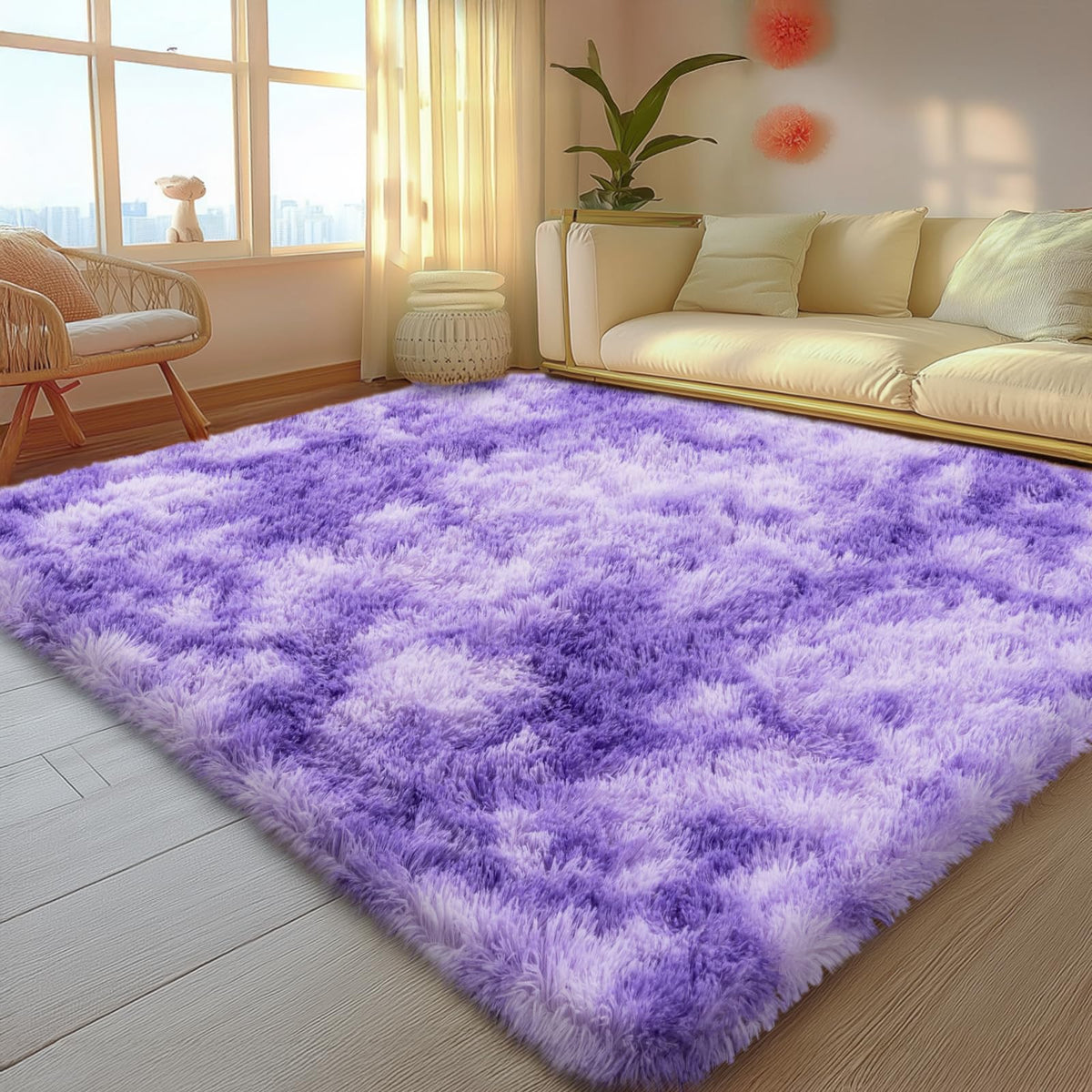 Mugorn 8x10 Area Rugs for Living Room, Large Fluffy Cream White Rugs