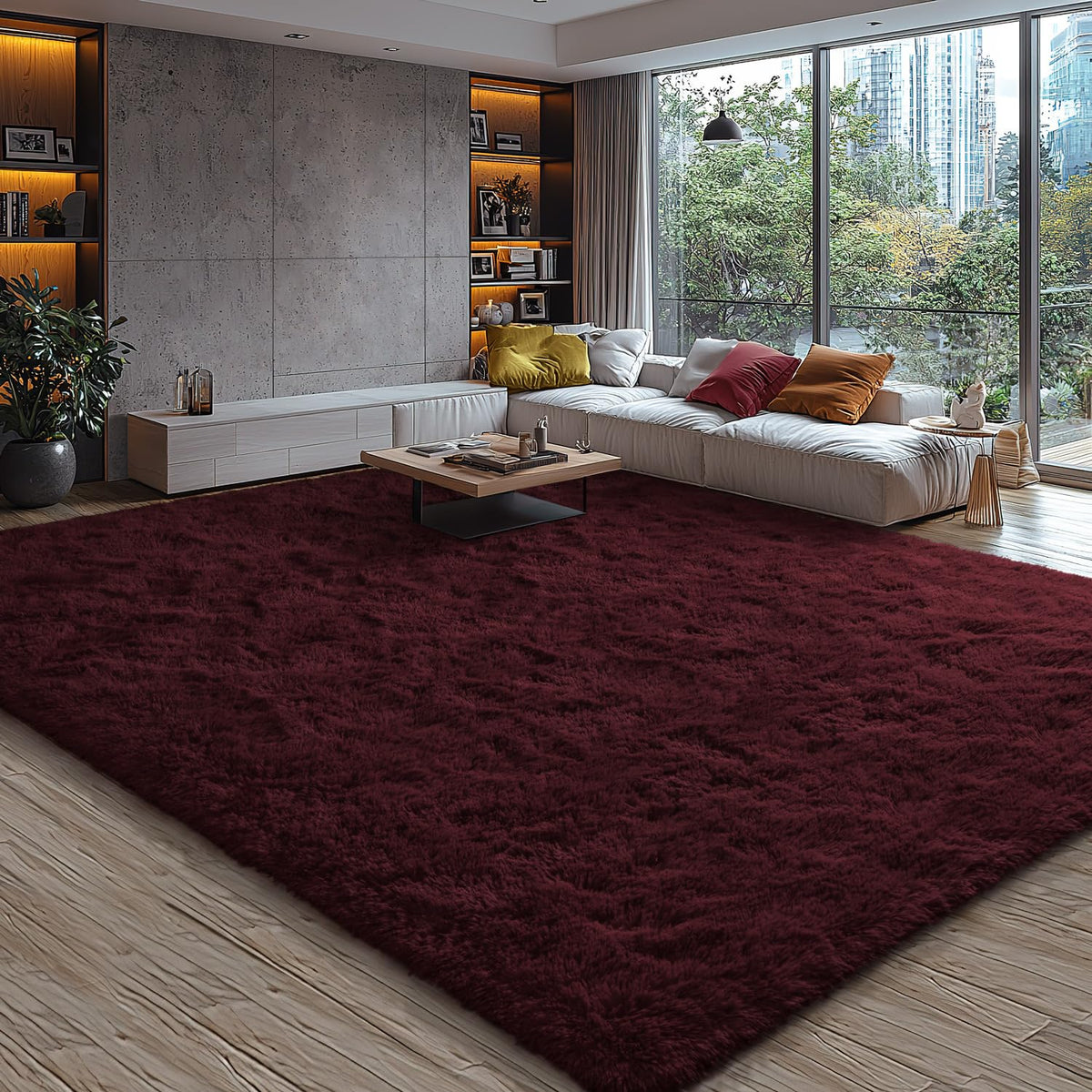 EVOIONOS Pink Round Rug for Bedroom, 4x4 Ft Fluffy Soft Circle Area Rugs for Living Room, Plush Shaggy Circular Carpet for Indoor Floor Bedside Girls Nursery, Machine-Washable Home Decor Aesthetic