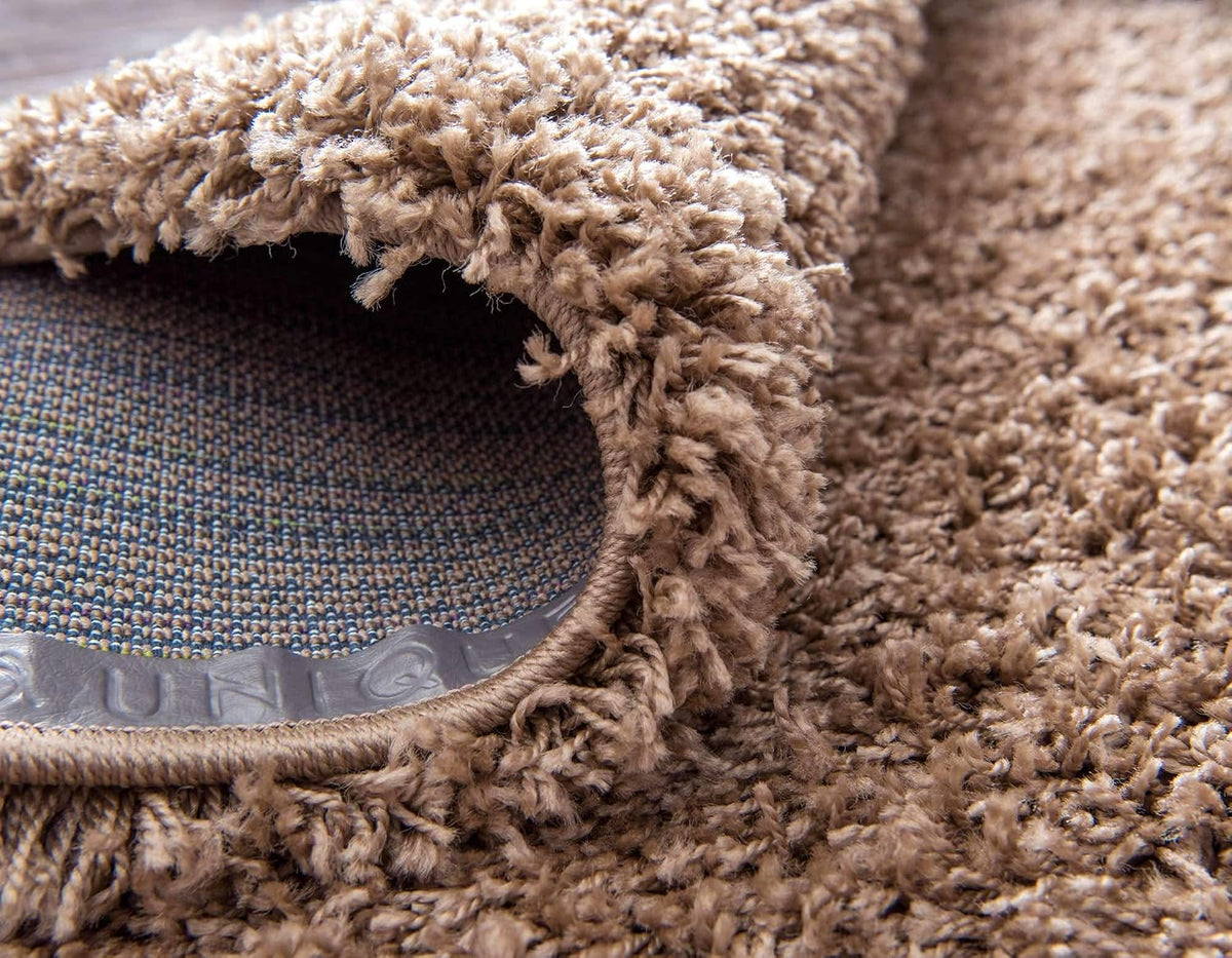 Unique Loom Solid Shag Collection Area Rug (8' x 10' Rectangle, Sandy Brown)