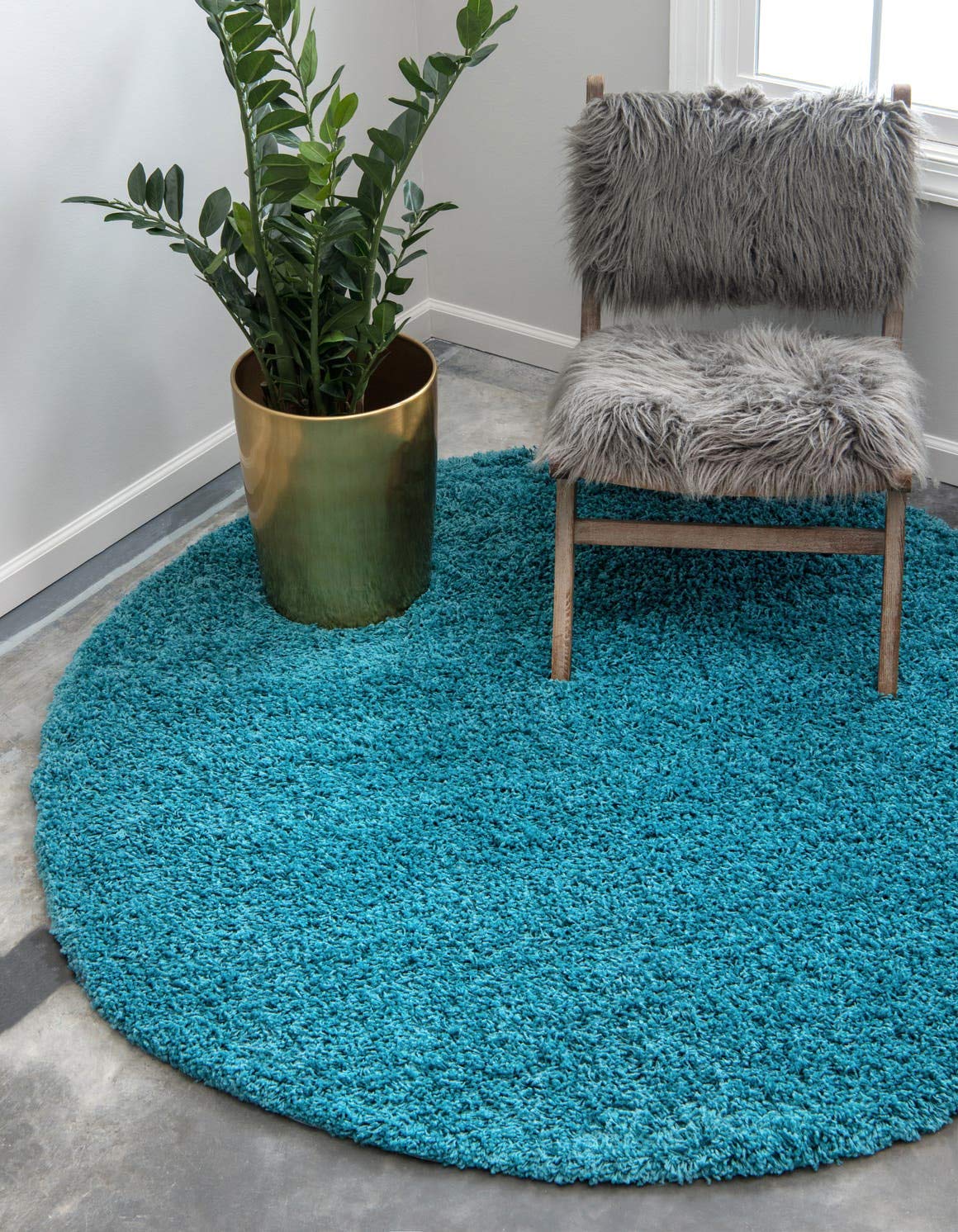 Unique Loom Solid Shag Collection Area Rug (8' x 10' Rectangle, Sandy Brown)