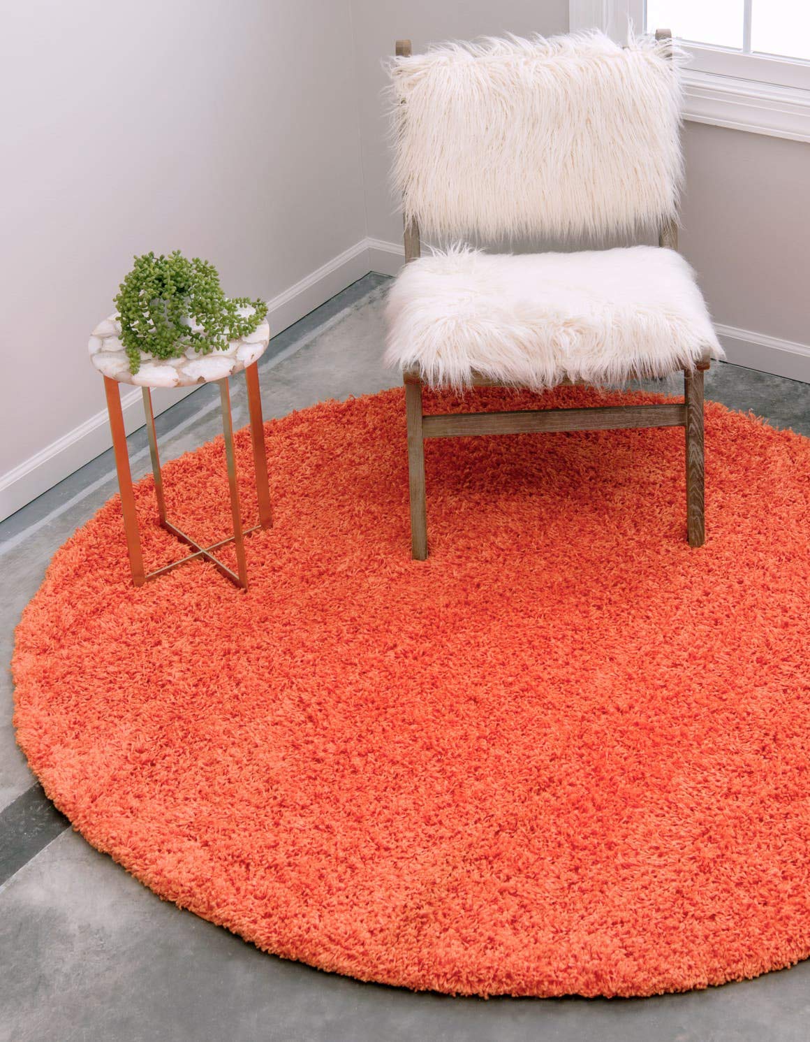 Unique Loom Solid Shag Collection Area Rug (8' x 10' Rectangle, Sandy Brown)