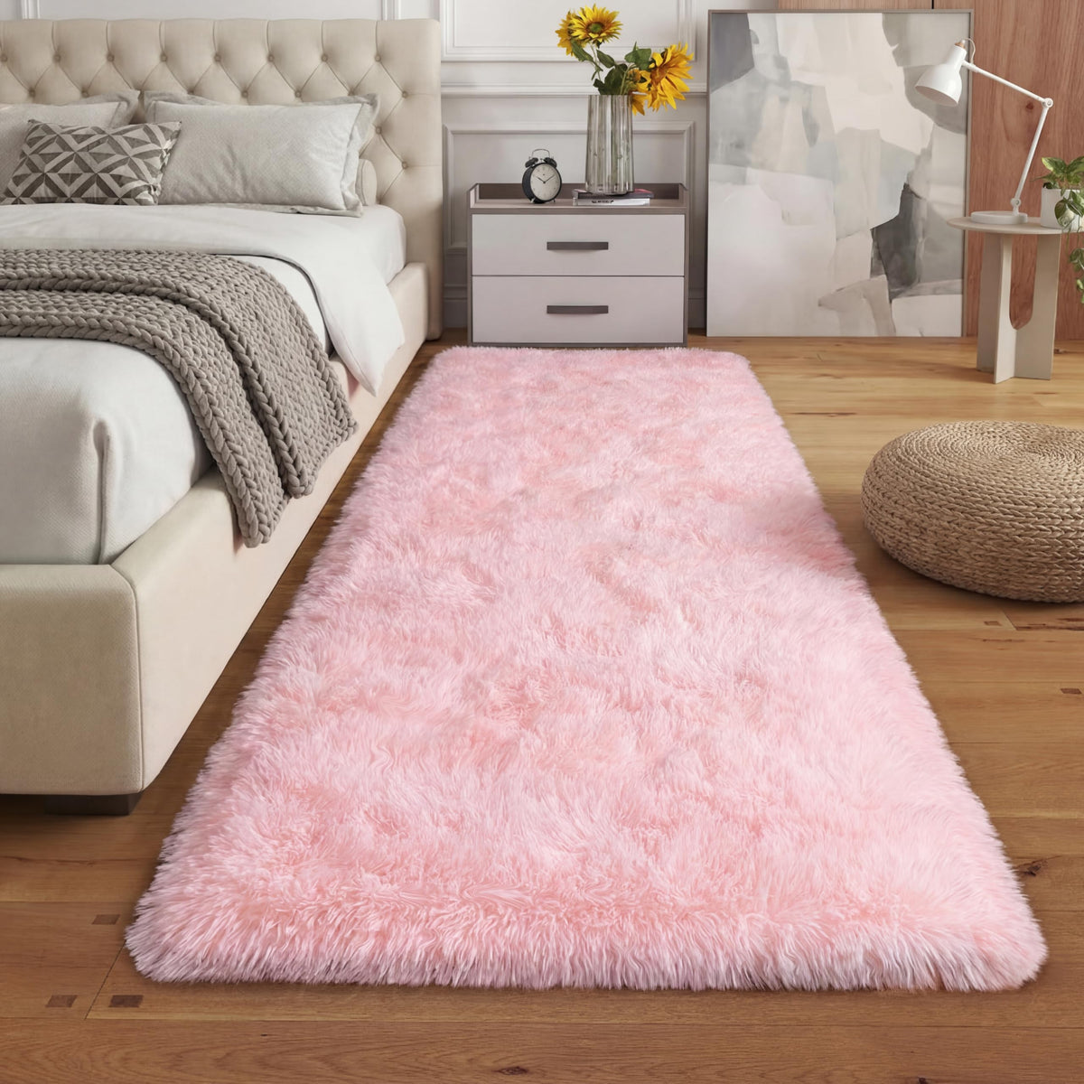 Orange 8x10 Area Rugs for Living Room Bedroom, Soft Plush Fluffy Large Rug