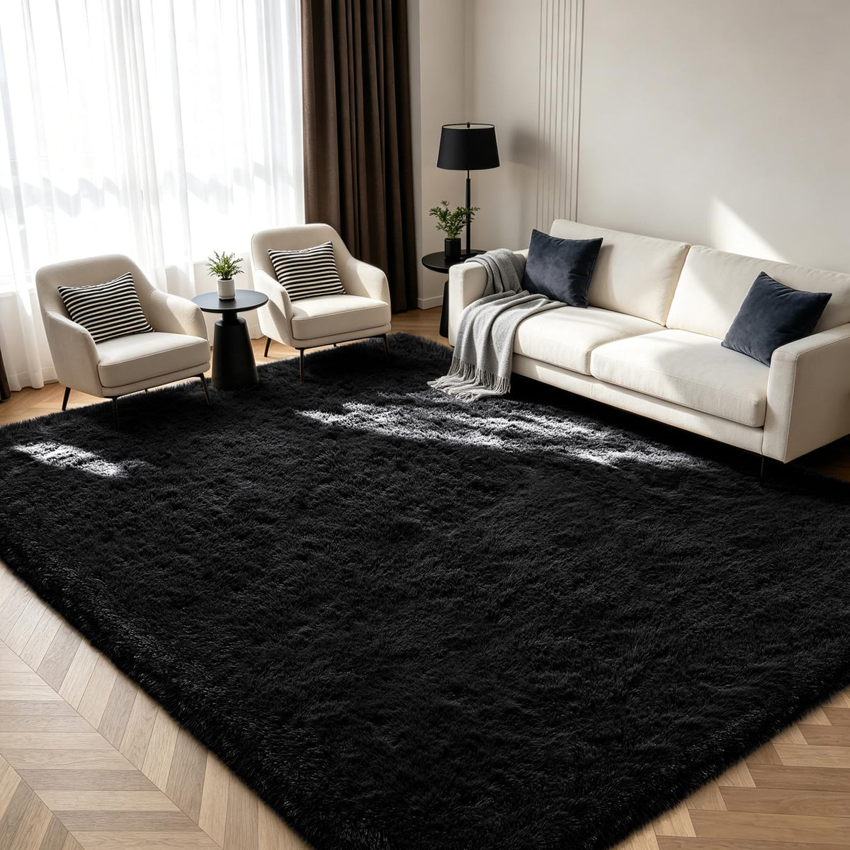 Shag Area Rugs for Bedroom Living Room,8X10 Ultra Soft Fluffy Area Rugs for Dorm,Indoor Carpet Plush Rugs for Living Room Home Decor,Tie-Dye Grey
