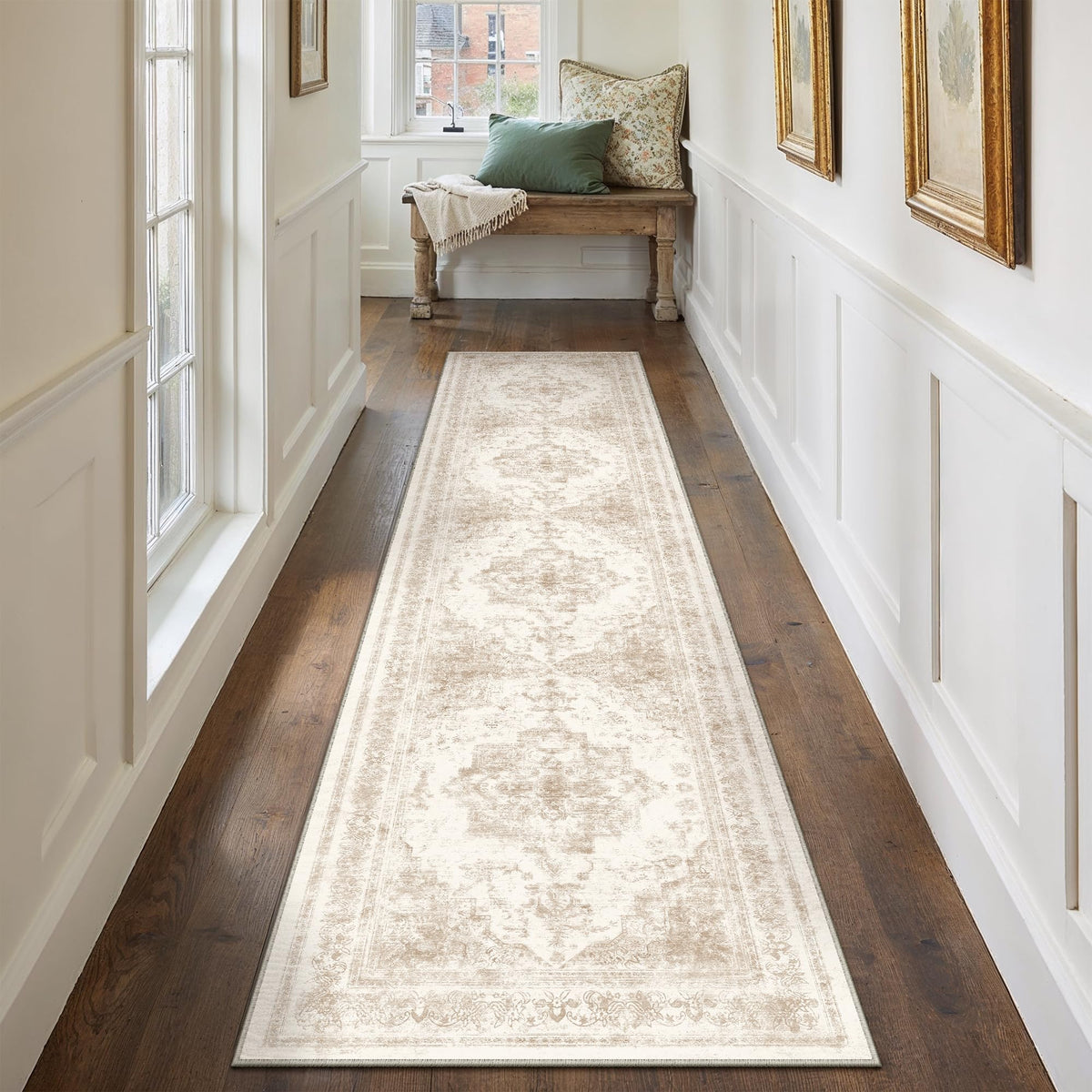 PureCozy Gray Area Rug 8x10 Vintage Floral