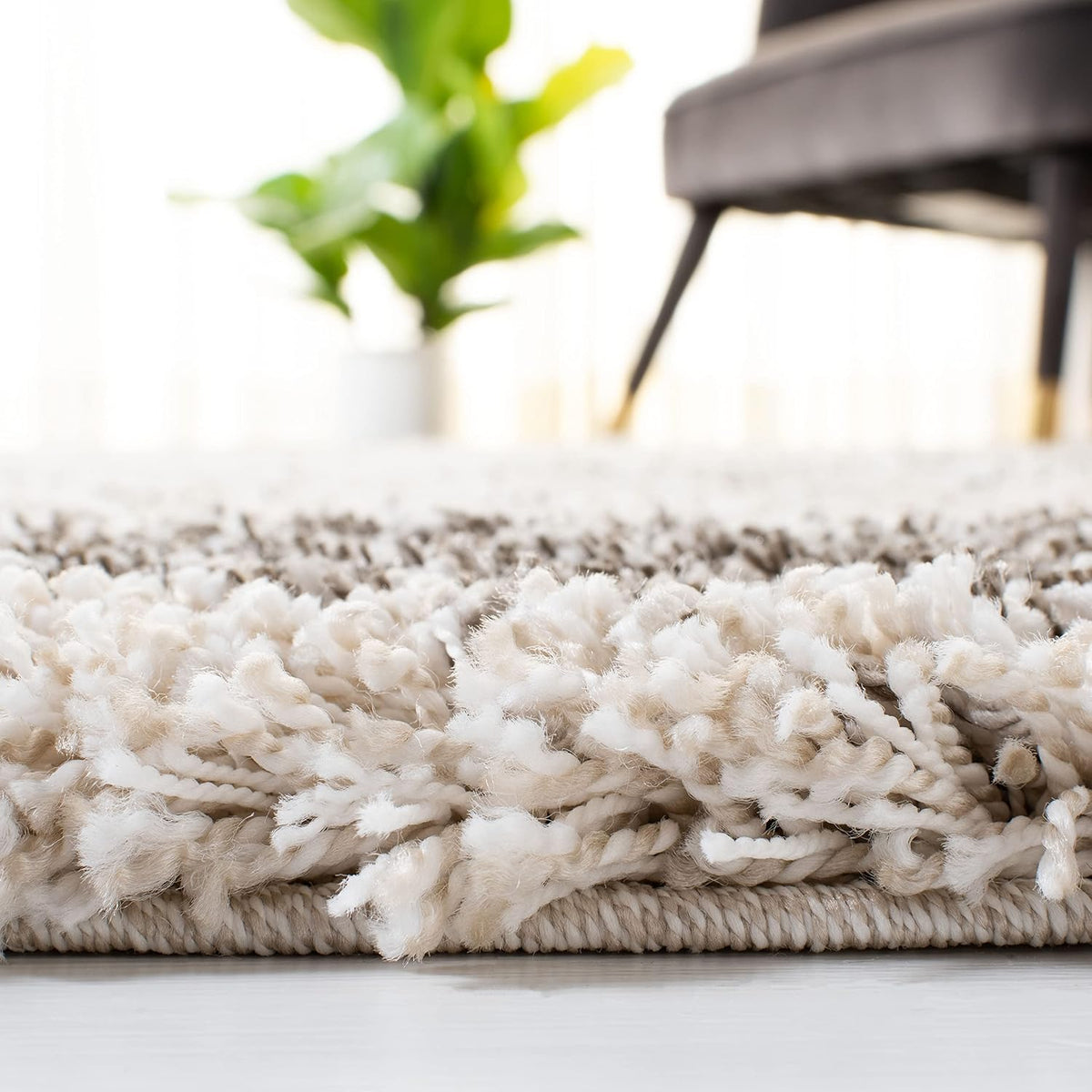 SAFAVIEH Hudson Shag Rug 8x10, Plush Large Ivory & Grey SGH203A
