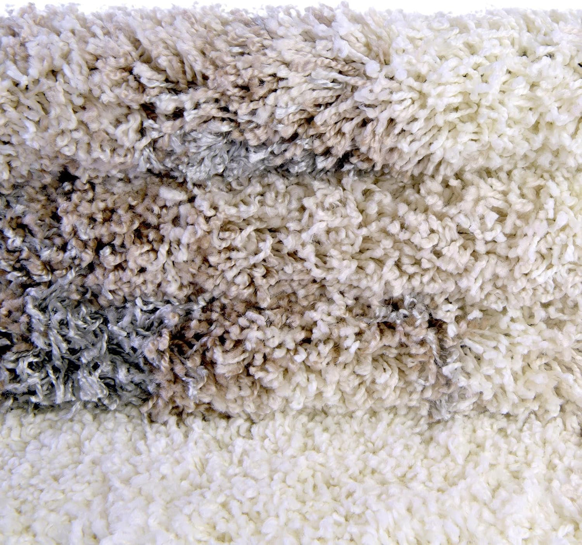 Rugs.com - Soft Touch Shag Rug – 4' 1 x 6' 1 Khaki Shag Rug – Plush Abstract Design for Bedrooms, Living Rooms, and Home Offices