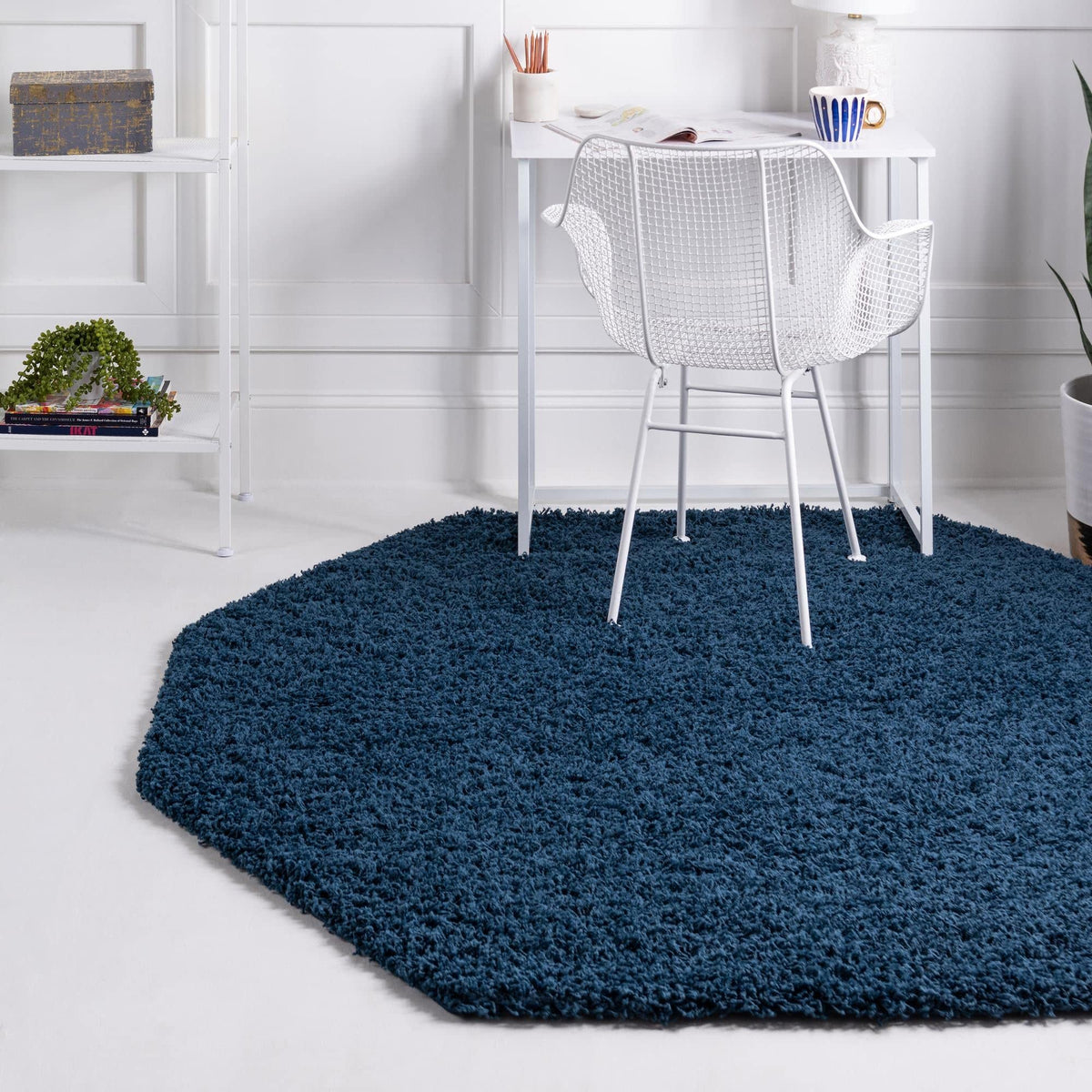 Unique Loom Solid Shag Collection Area Rug (8' x 10' Rectangle, Sandy Brown)