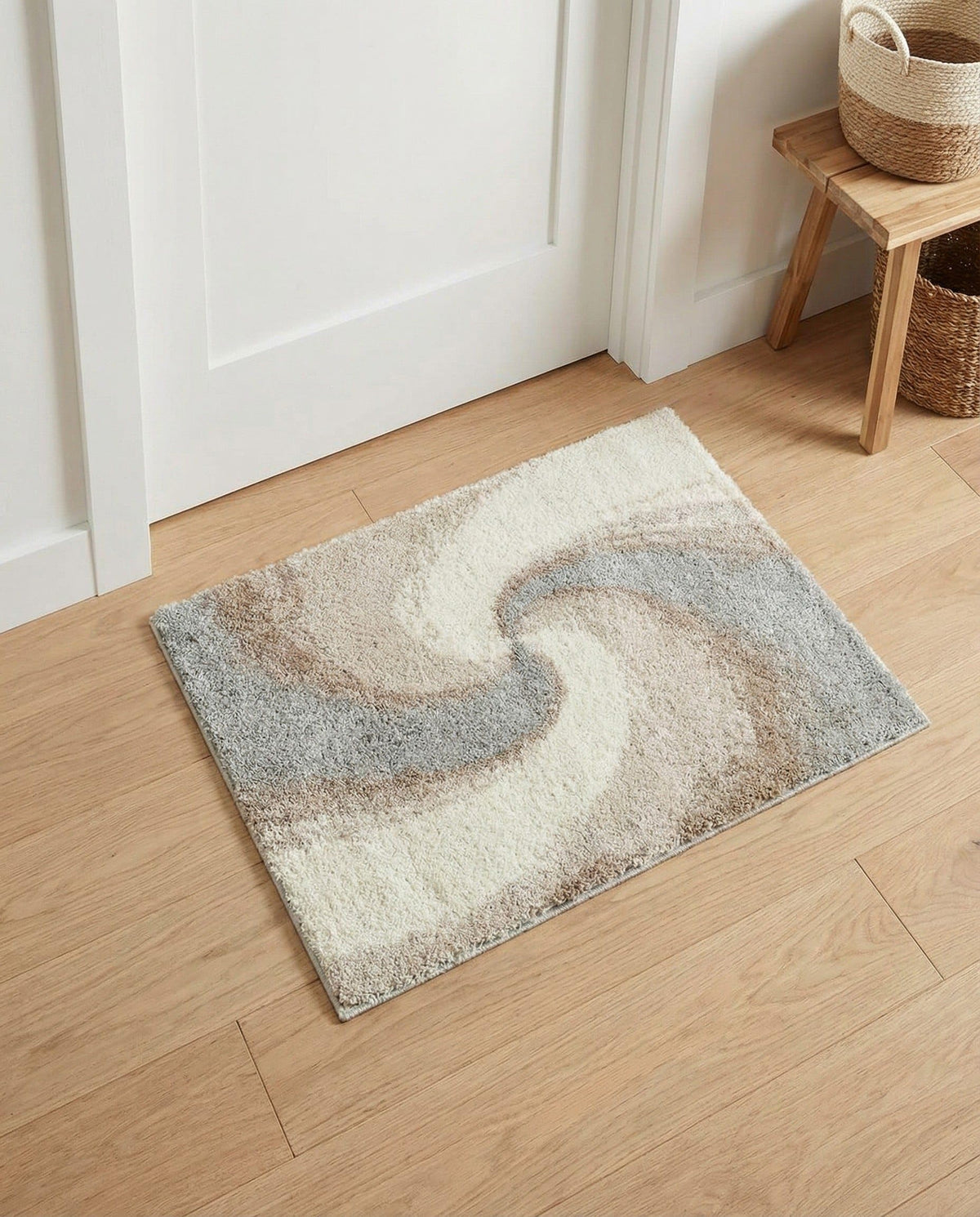 Rugs.com - Soft Touch Shag Rug – 4' 1 x 6' 1 Khaki Shag Rug – Plush Abstract Design for Bedrooms, Living Rooms, and Home Offices