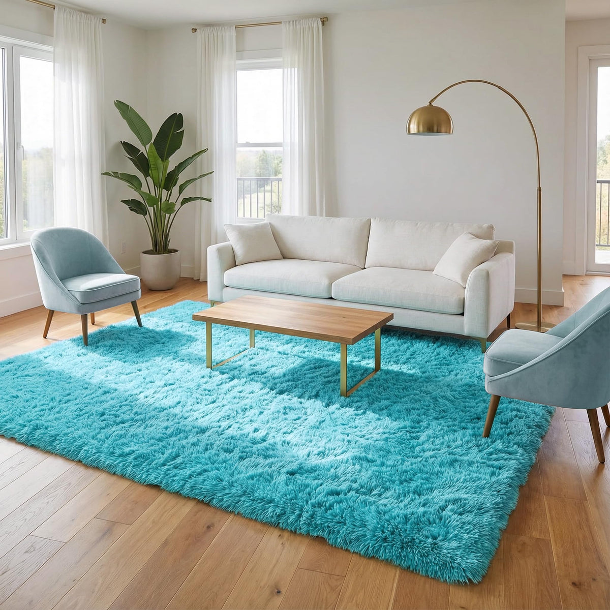 Merelax Soft Modern Indoor Large Shaggy Rug for Livingroom Bedroom Dorm Kids Room Home Decor, Non-Slip Plush Fluffy Furry Fur Area Rugs Comfy Nursery Accent Floor Carpet 9x12 Feet, Black