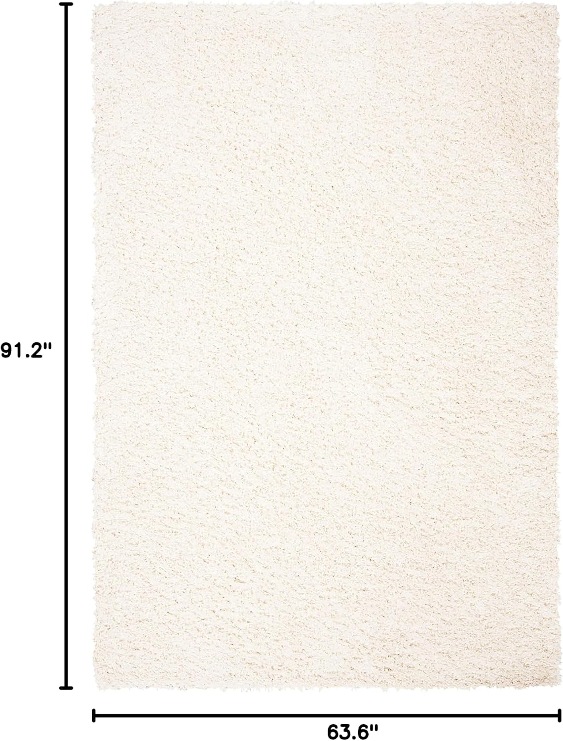 SAFAVIEH August Shag Rug 5'3"x7'6", Soft Plush Modern Ivory AUG200C