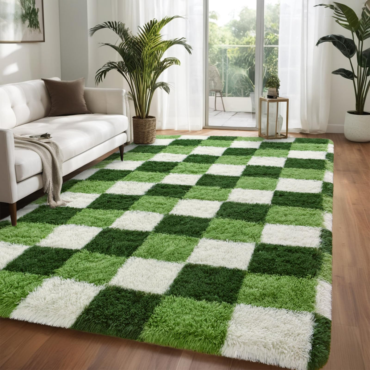 Nuttumico Burgundy Fluffy Shag Area Rug for Living Room Bedroom, 6x9 Feet Ultra Soft Indoor Modern Plush Fuzzy Rug, Thickened Carpet for Kids Playroom, High Pile, Non Slipping
