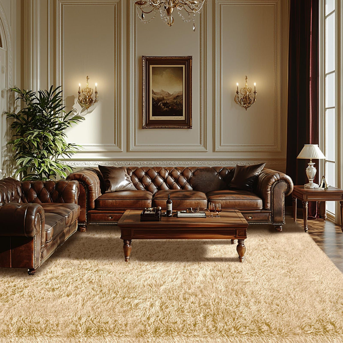 Grey Shag Rug for Living Room 6x9 - Soft Fluffy Plush Area Carpet