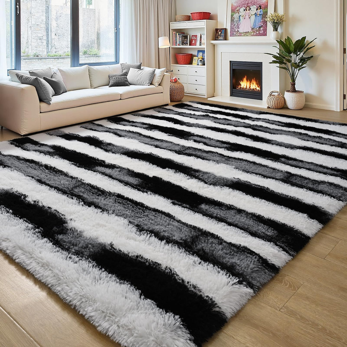 5x7 Plush Burgundy Red Area Rug