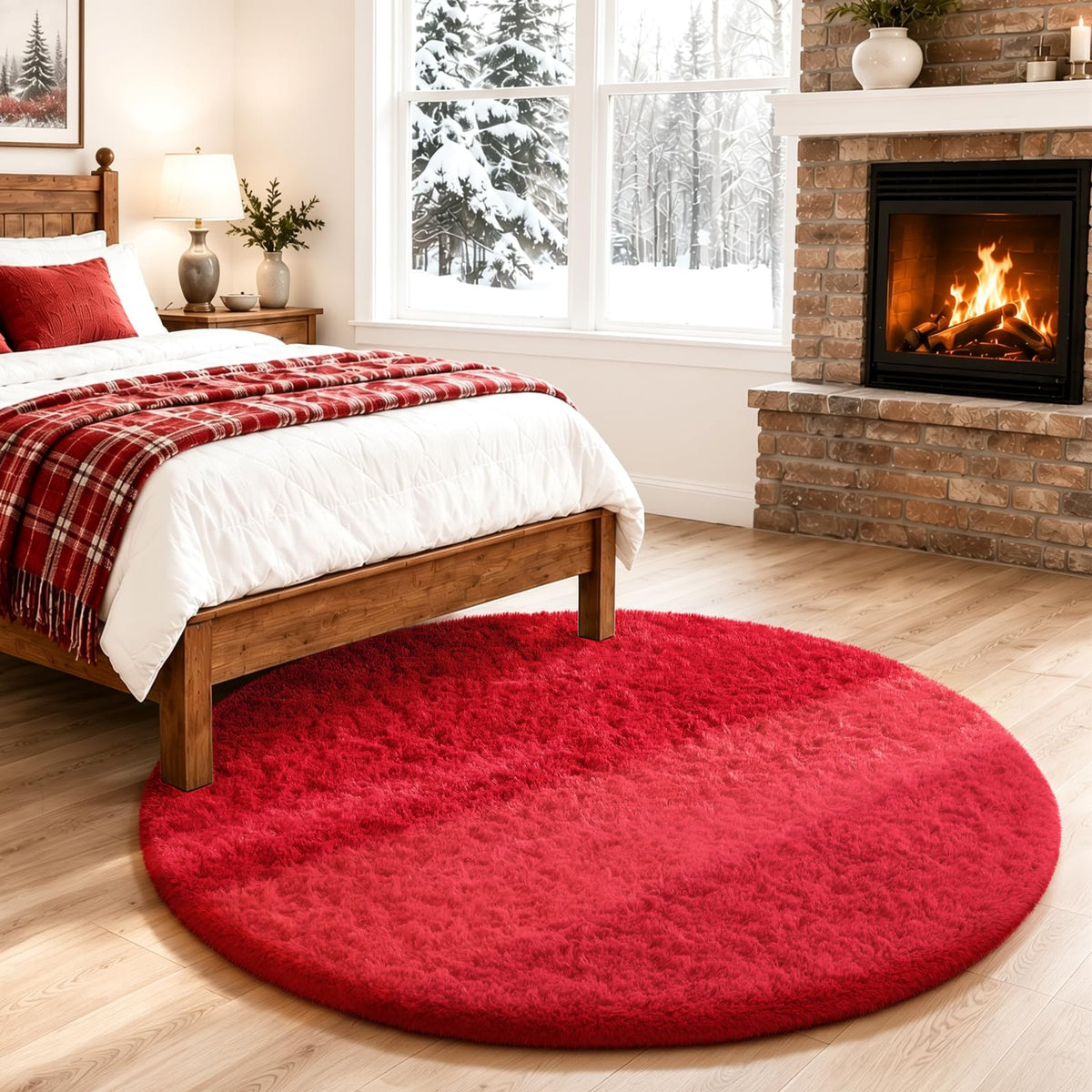 Ophanie 8x10 Area Rugs for Living Room, Washable Non-Slip Fluffy Soft Large Shag Bedroom Carpet, Ivory Big Indoor Nursery Rug, Carpets for Boy and Girls Room Dorm Decor with Over 99 pcs Pile fibers