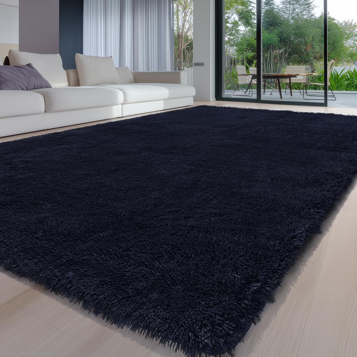 Sour Lemon 8x10 Area Rugs for Bedroom Living Room, Fluffy Shag Cream