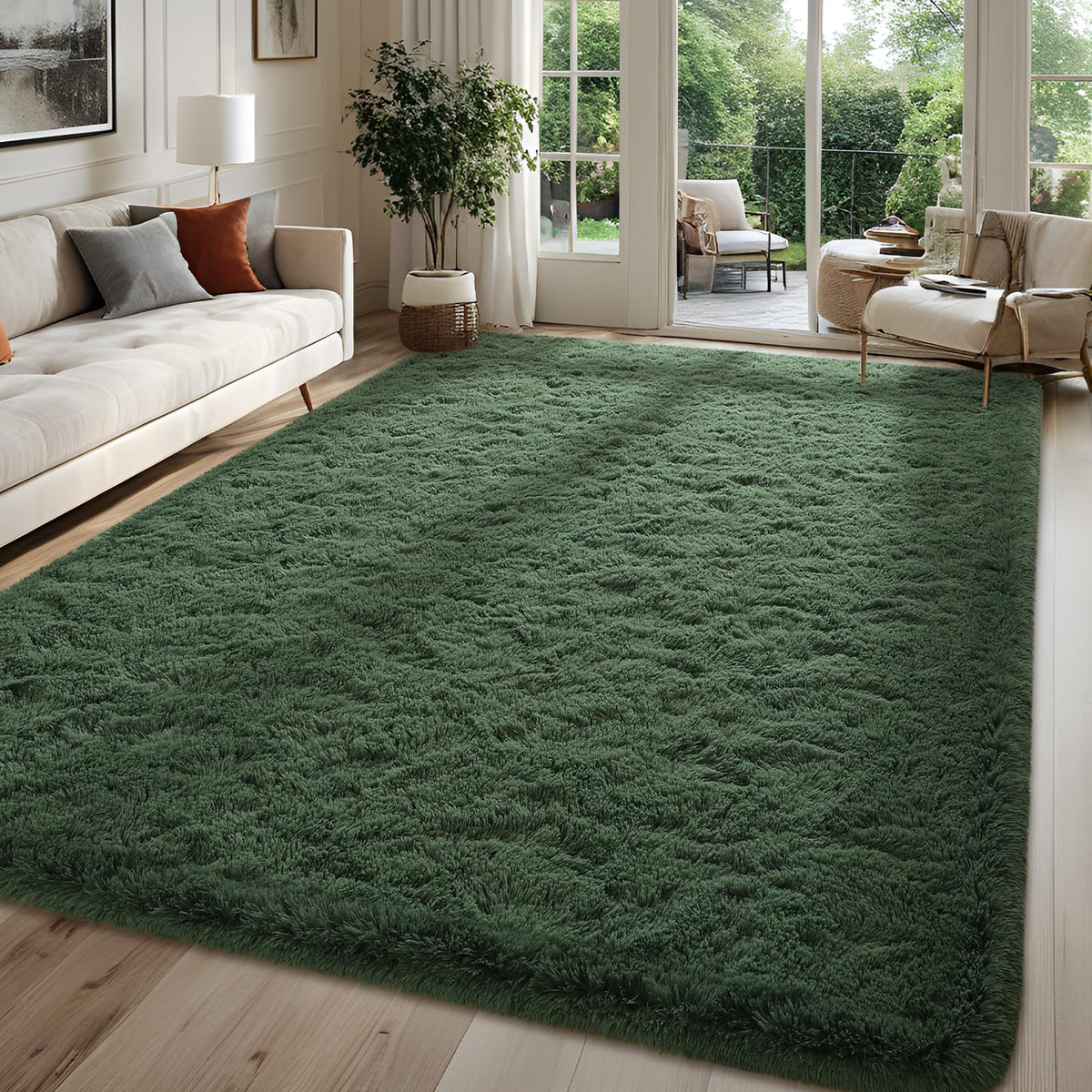 5x7 Plush Burgundy Red Area Rug