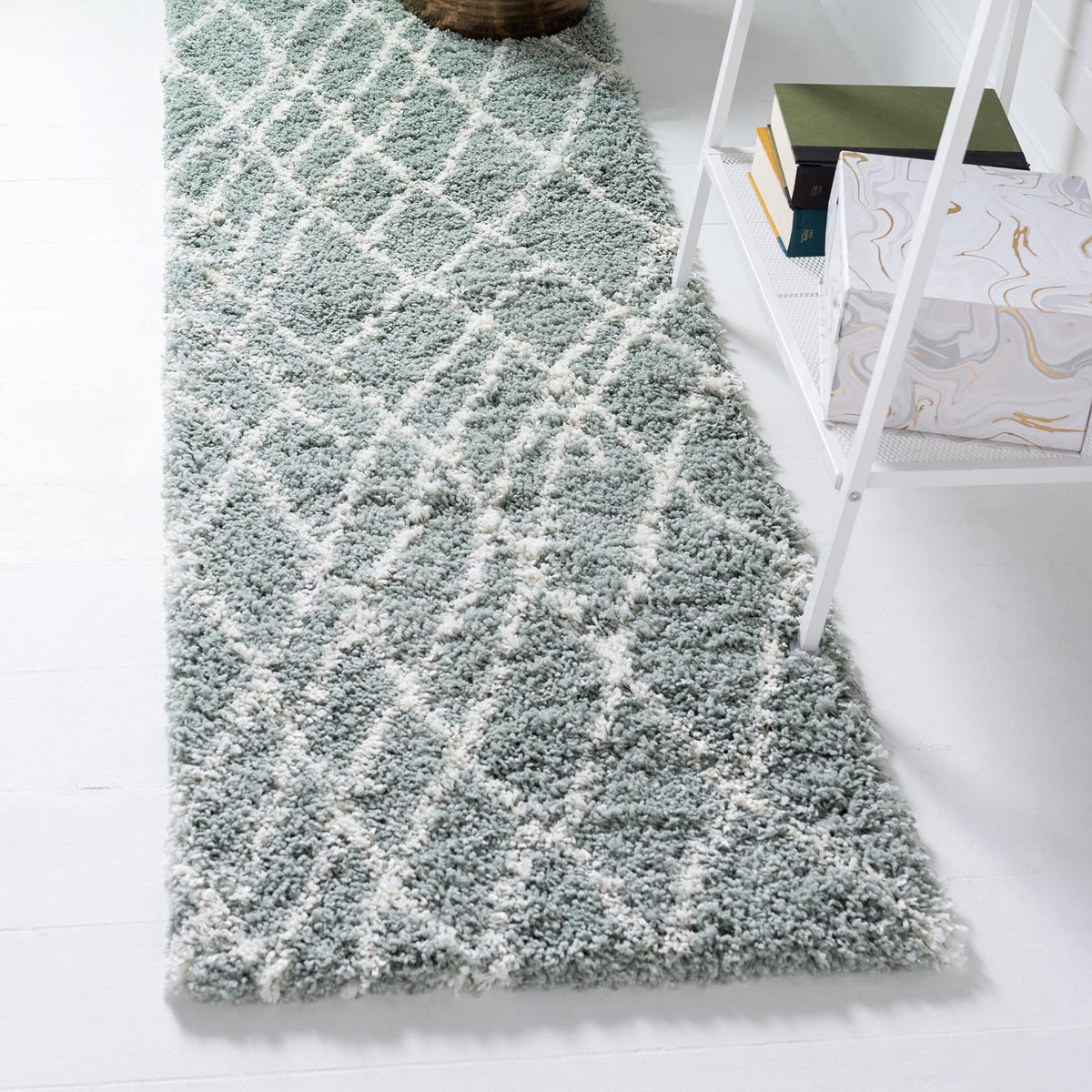 Rugs.com - Soft Touch Shag Rug – 6' 1 x 9' Sage Green Plush Shag Rug – Ultra Soft High Pile Area Rug for Bedroom, Living Room, and Home Office